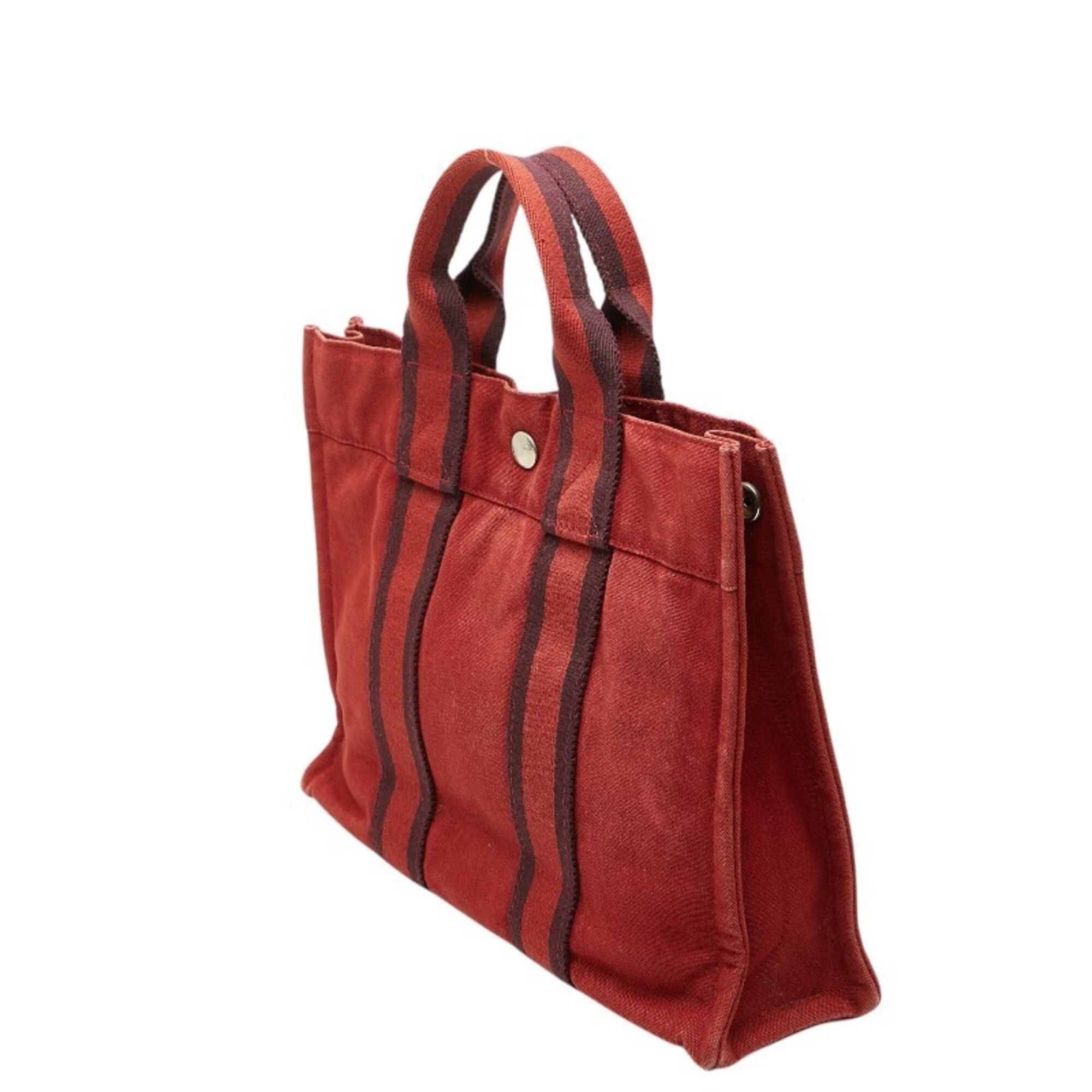 Hermes Hermes Fourre-Tout PM Mini Tote Bag Handbag Red Canvas Women's HERMES Size ONE SIZE - 2 Thumbnail