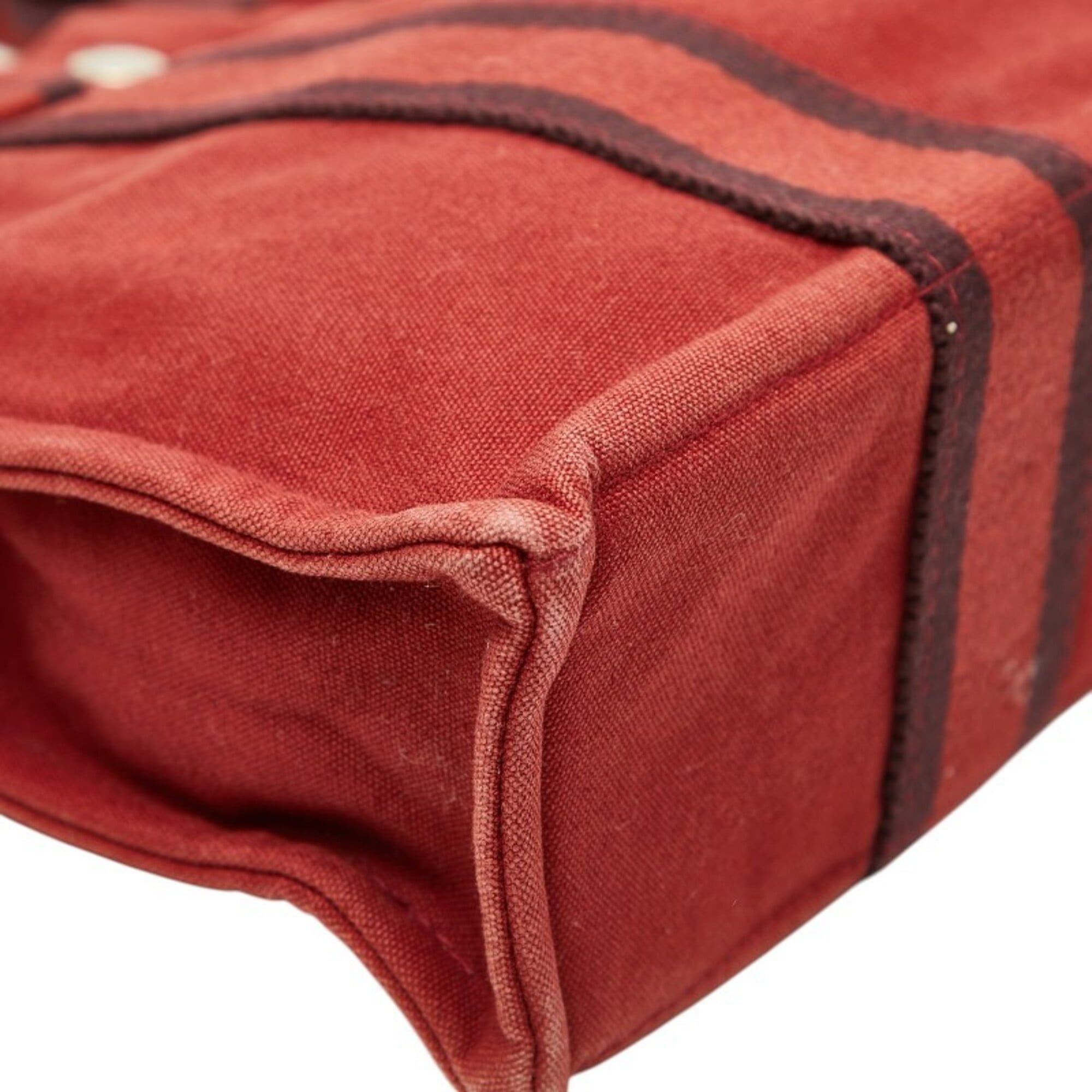 Hermes Hermes Fourre-Tout PM Mini Tote Bag Handbag Red Canvas Women's HERMES Size ONE SIZE - 5 Thumbnail