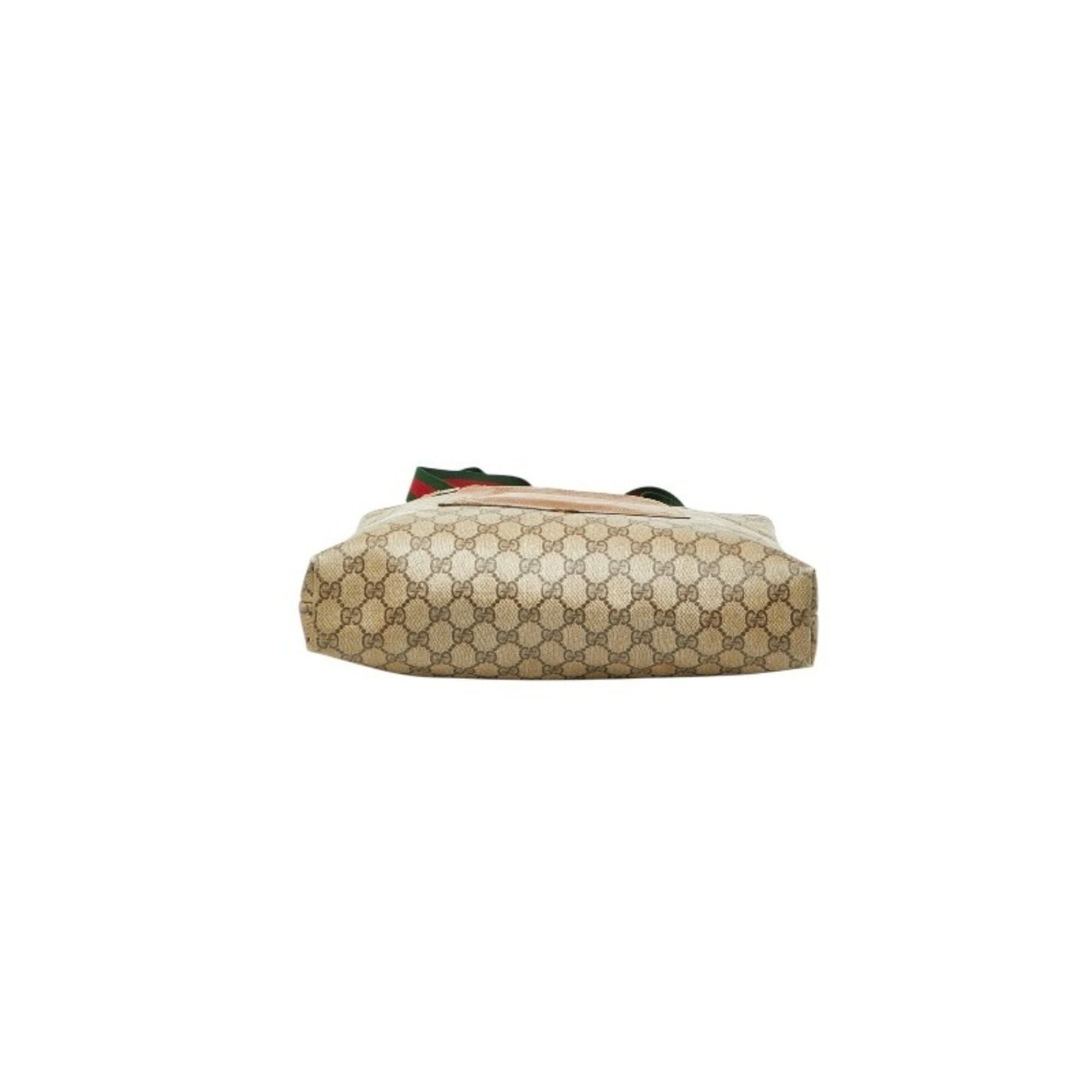 Gucci Gucci Sherry Line Old GG Supreme Handbag Tote Bag Shoulder Brown Leather Women's GUCCI Size ONE SIZE - 3 Thumbnail