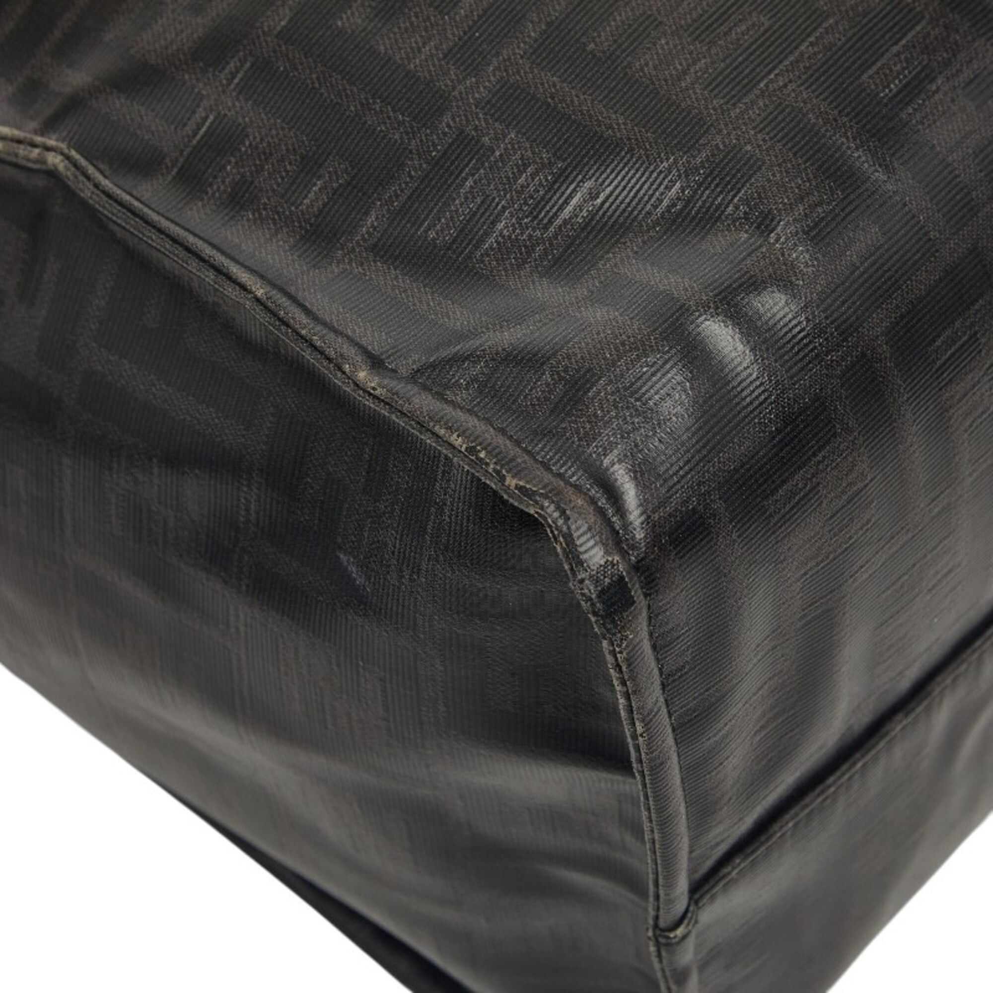 Fendi Fendi Mania Zucca x Fila Collaboration Tote Bag 8BH357 Black Leather Wool Women's FENDI Size ONE SIZE - 7 Thumbnail