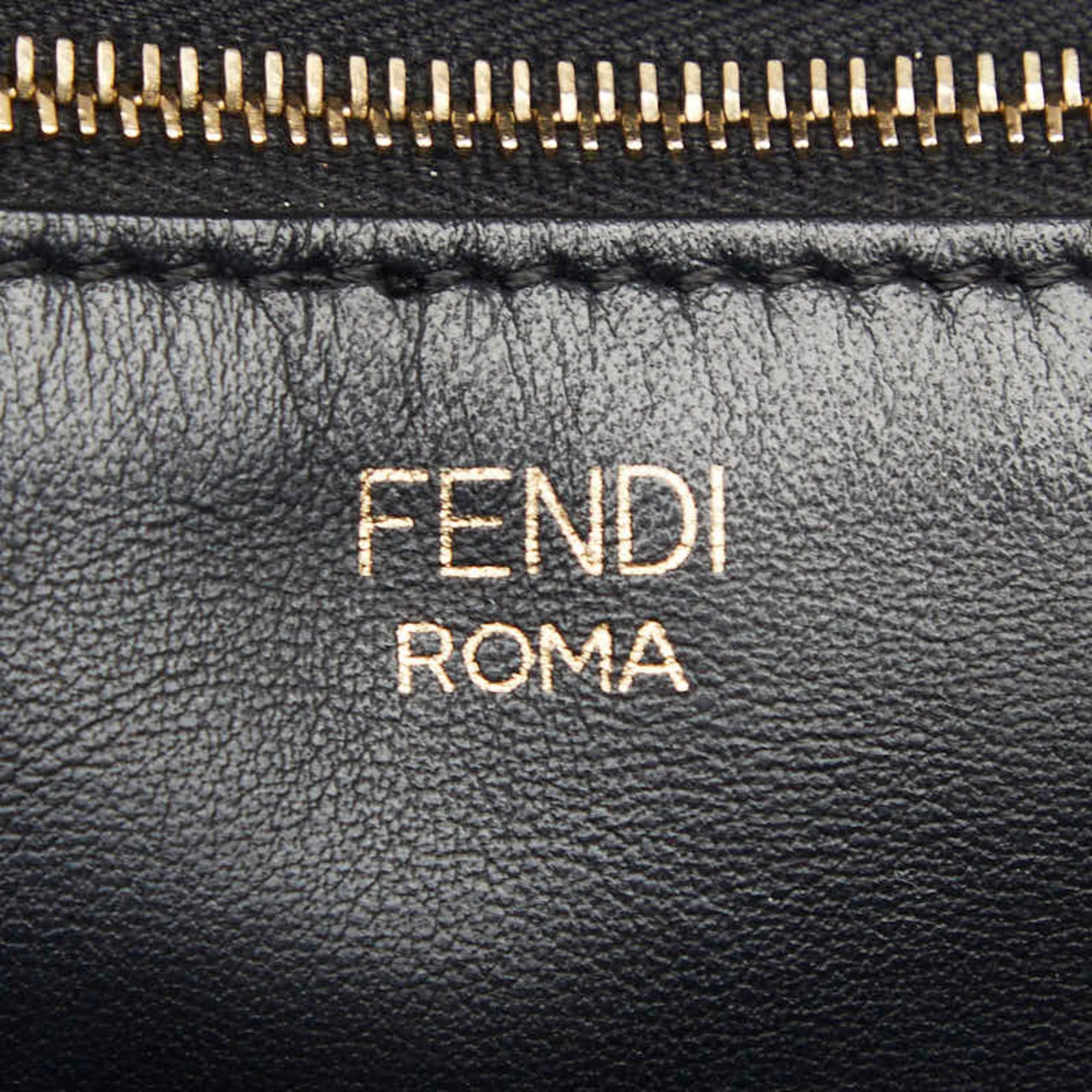 Fendi Fendi Mania Zucca x Fila Collaboration Tote Bag 8BH357 Black Leather Wool Women's FENDI Size ONE SIZE - 12 Thumbnail