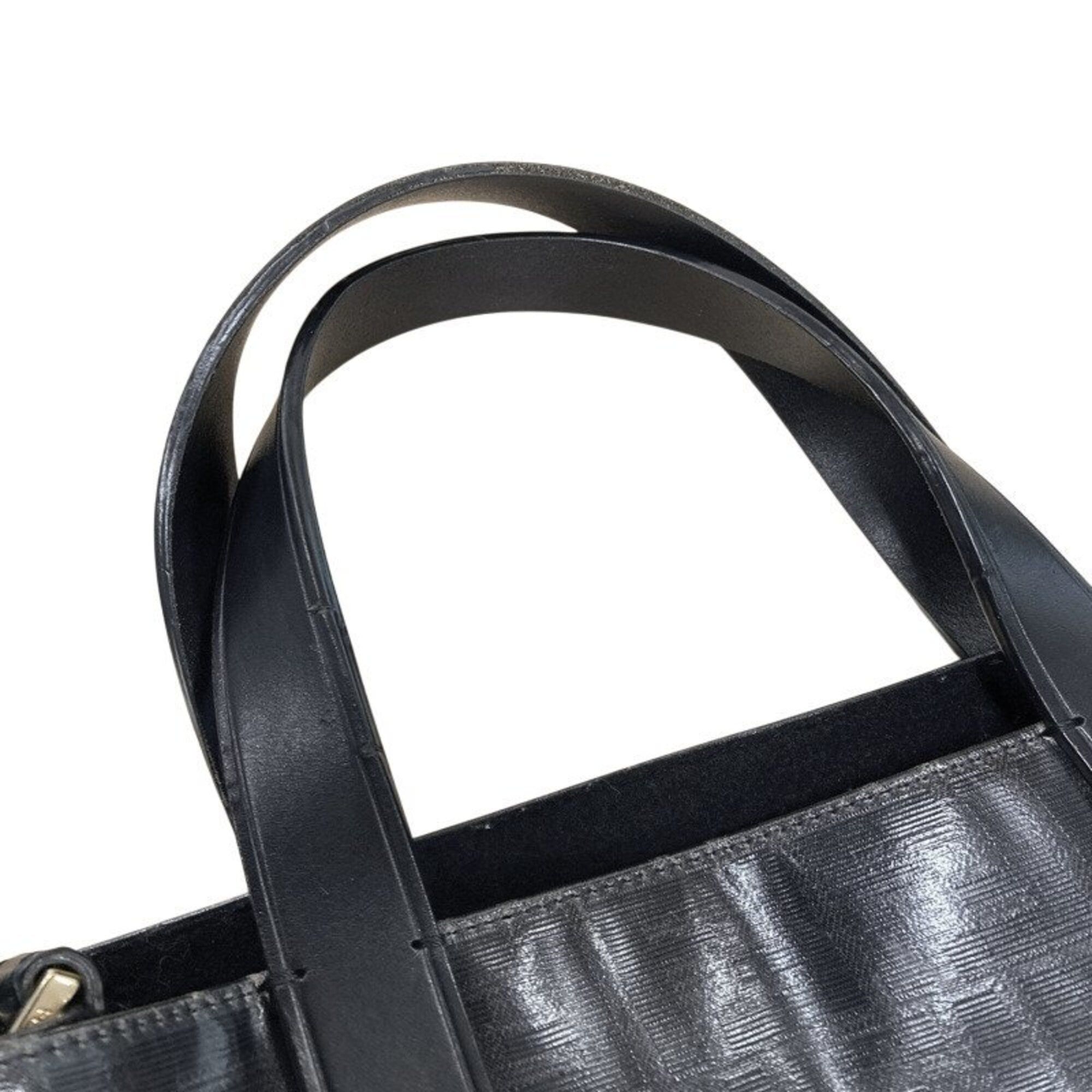 Fendi Fendi Mania Zucca x Fila Collaboration Tote Bag 8BH357 Black Leather Wool Women's FENDI Size ONE SIZE - 9 Thumbnail