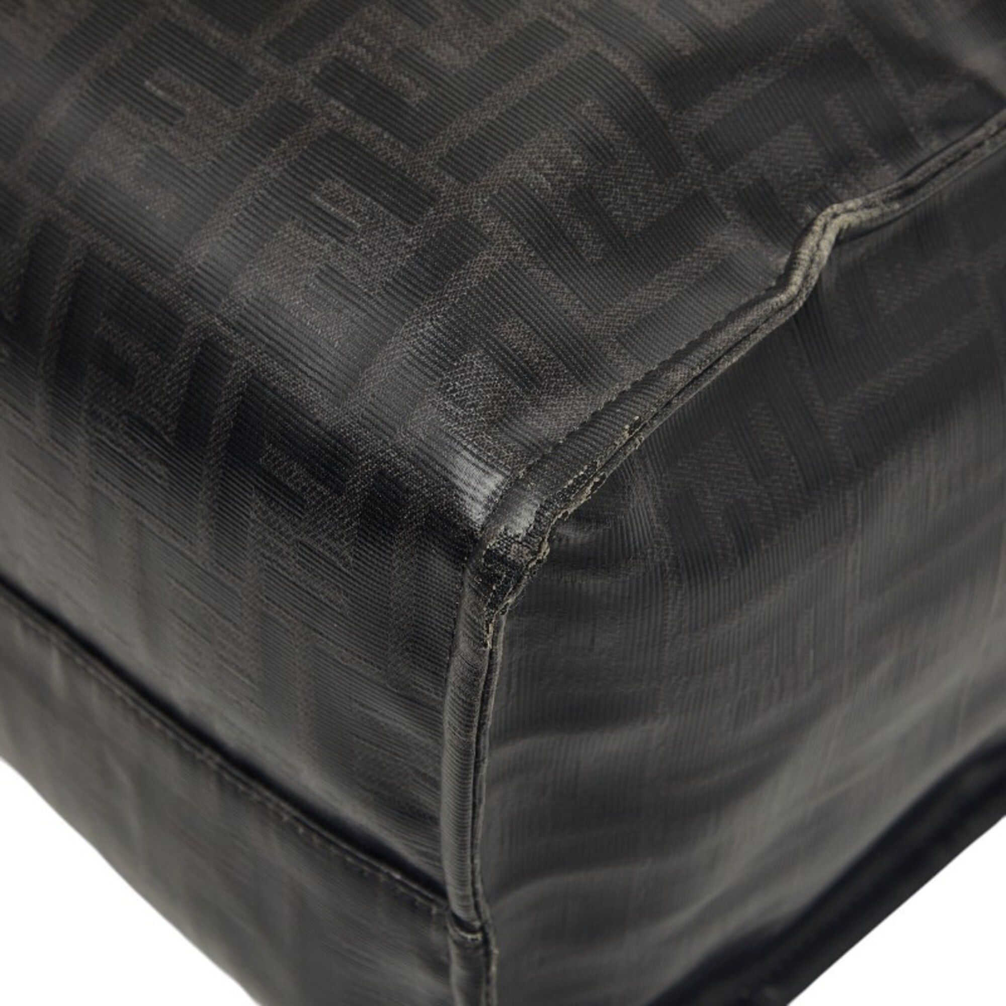 Fendi Fendi Mania Zucca x Fila Collaboration Tote Bag 8BH357 Black Leather Wool Women's FENDI Size ONE SIZE - 6 Thumbnail