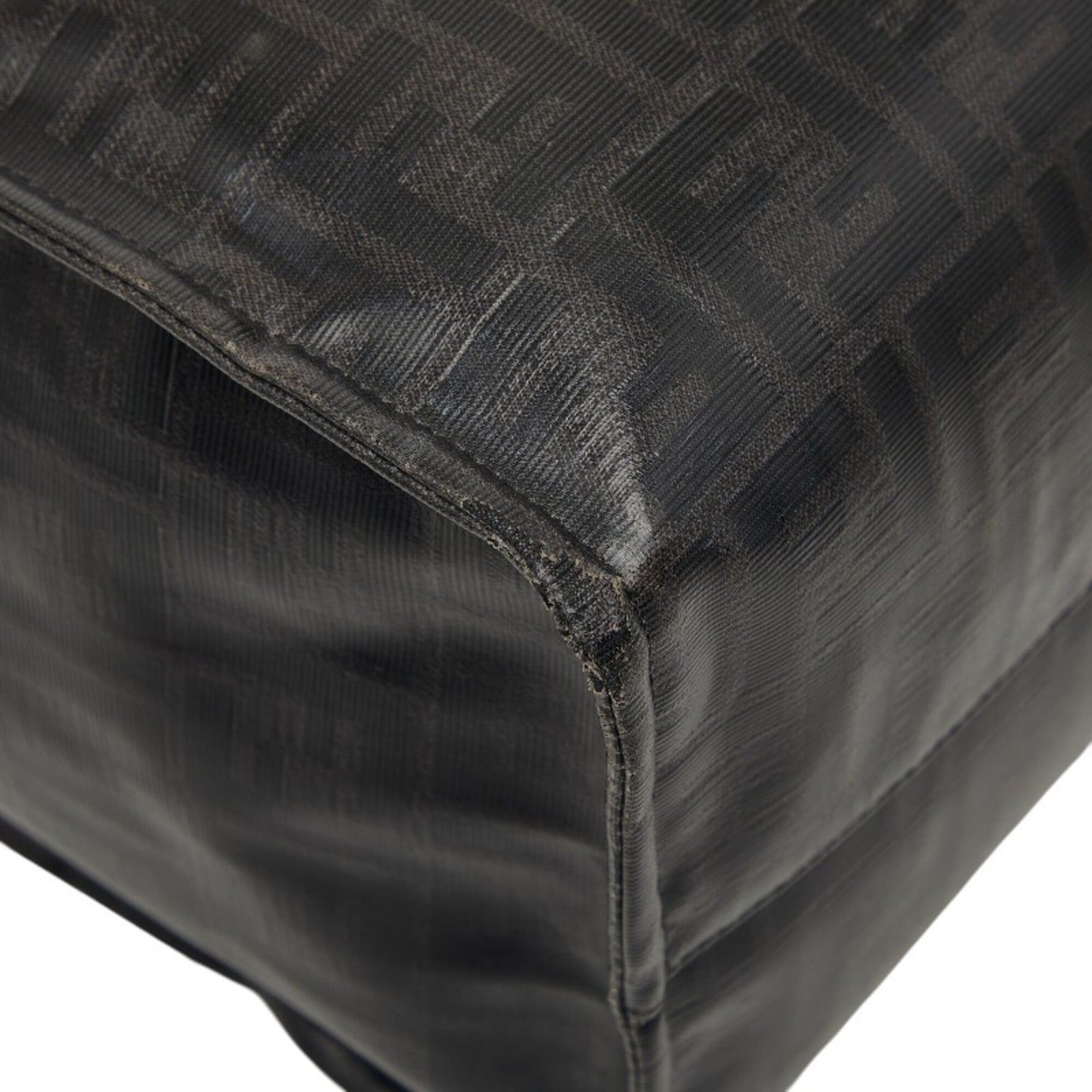Fendi Fendi Mania Zucca x Fila Collaboration Tote Bag 8BH357 Black Leather Wool Women's FENDI Size ONE SIZE - 5 Thumbnail