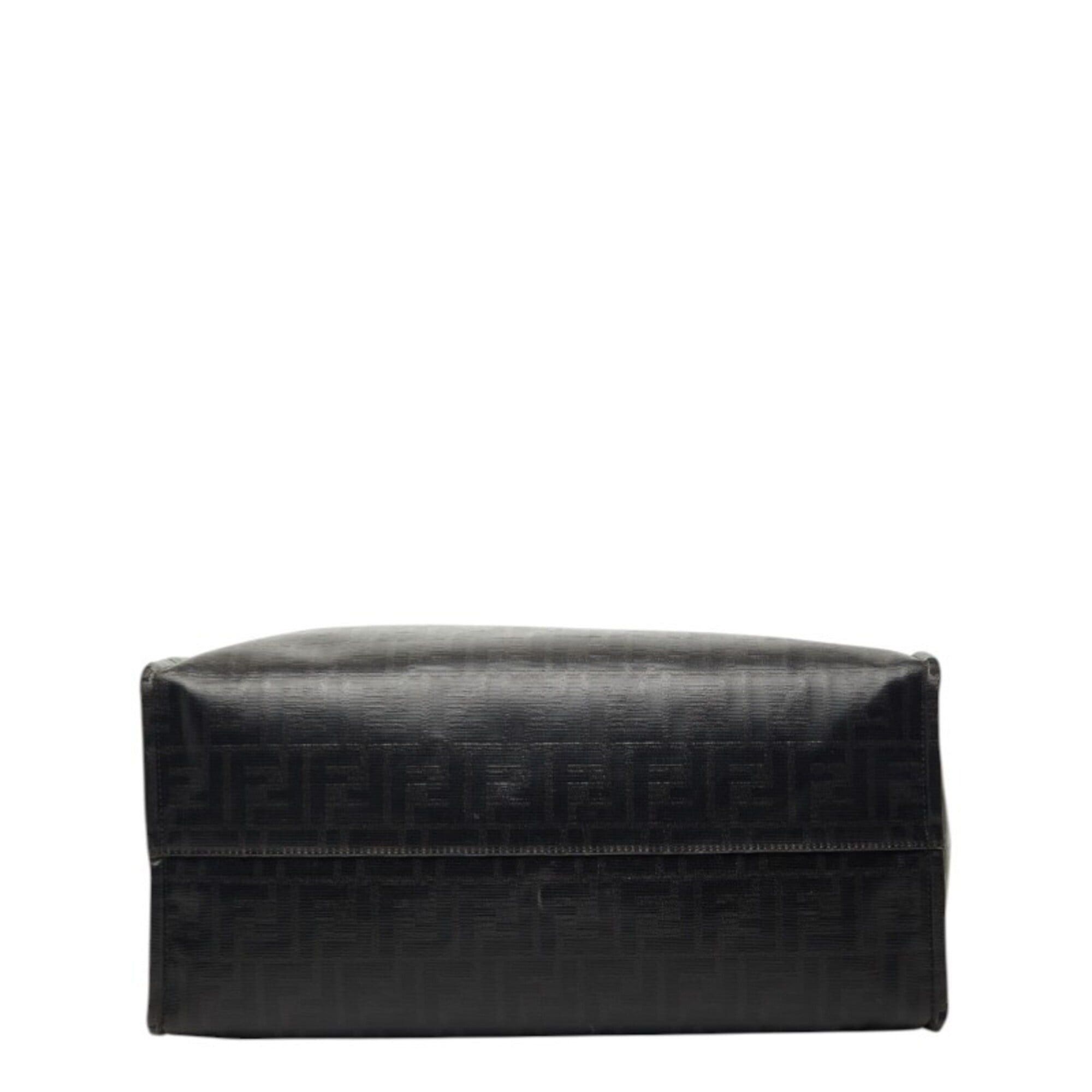 Fendi Fendi Mania Zucca x Fila Collaboration Tote Bag 8BH357 Black Leather Wool Women's FENDI Size ONE SIZE - 3 Thumbnail