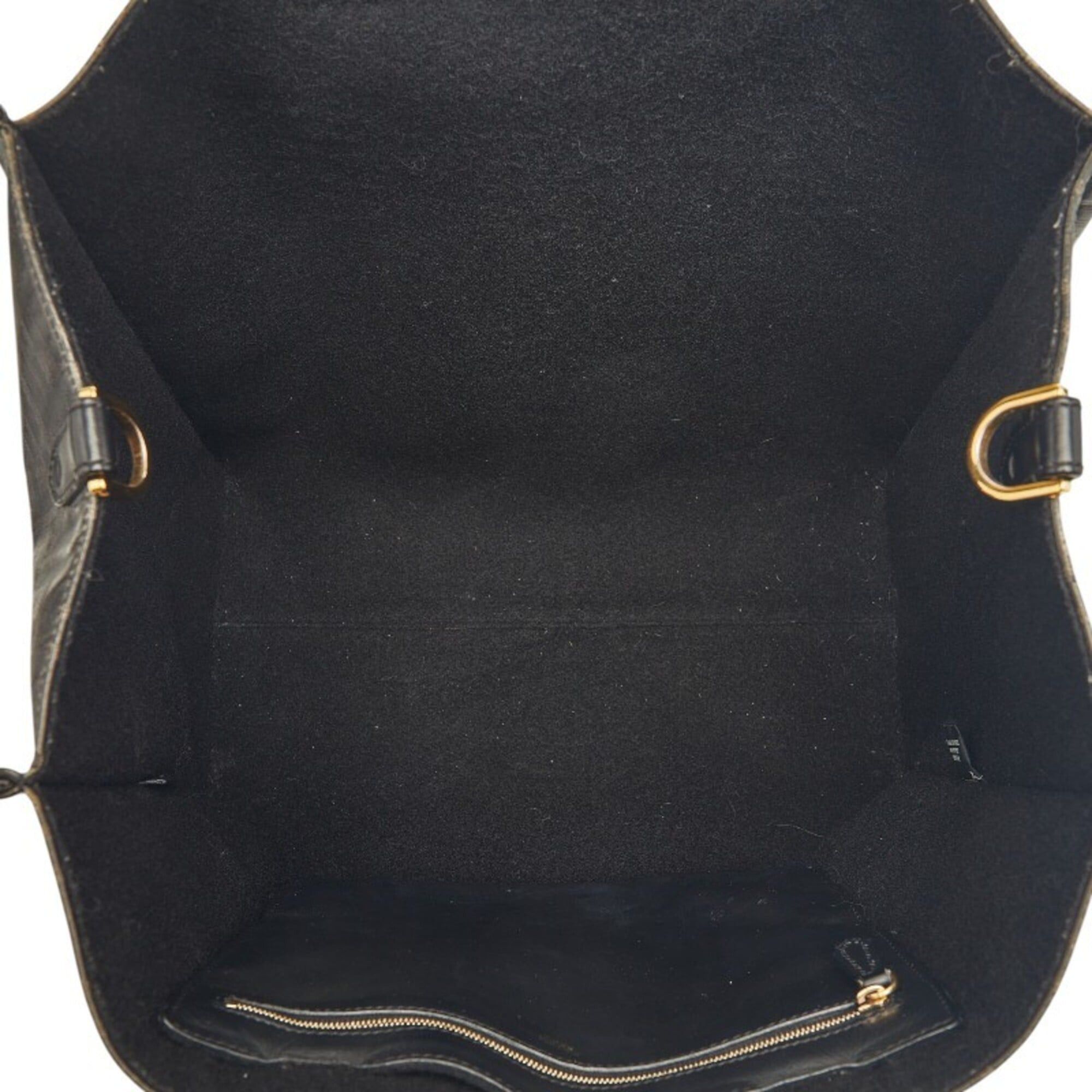 Fendi Fendi Mania Zucca x Fila Collaboration Tote Bag 8BH357 Black Leather Wool Women's FENDI Size ONE SIZE - 10 Thumbnail