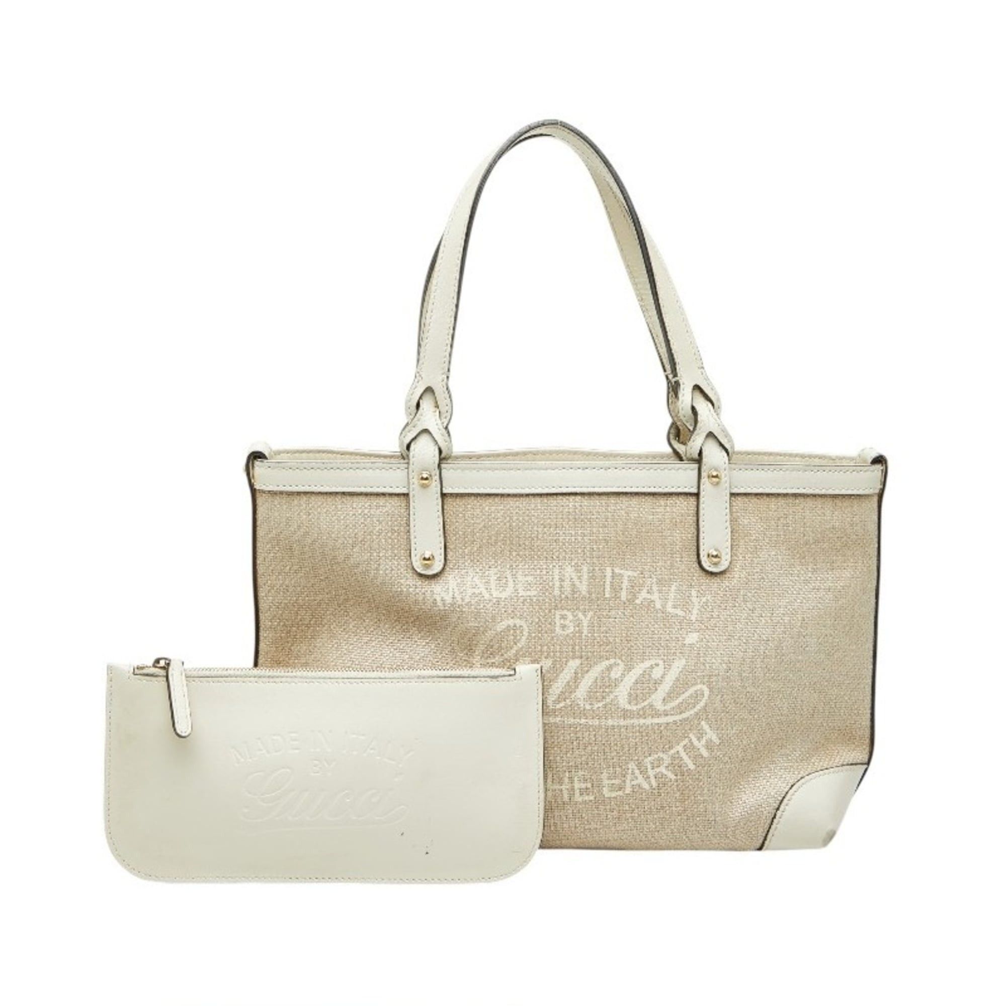 Gucci Gucci Craft Japan Limited Edition Handbag Tote Bag Shoulder 269878 White Beige Canvas Leather Women's GUCCI Size ONE SIZE - 14 Thumbnail