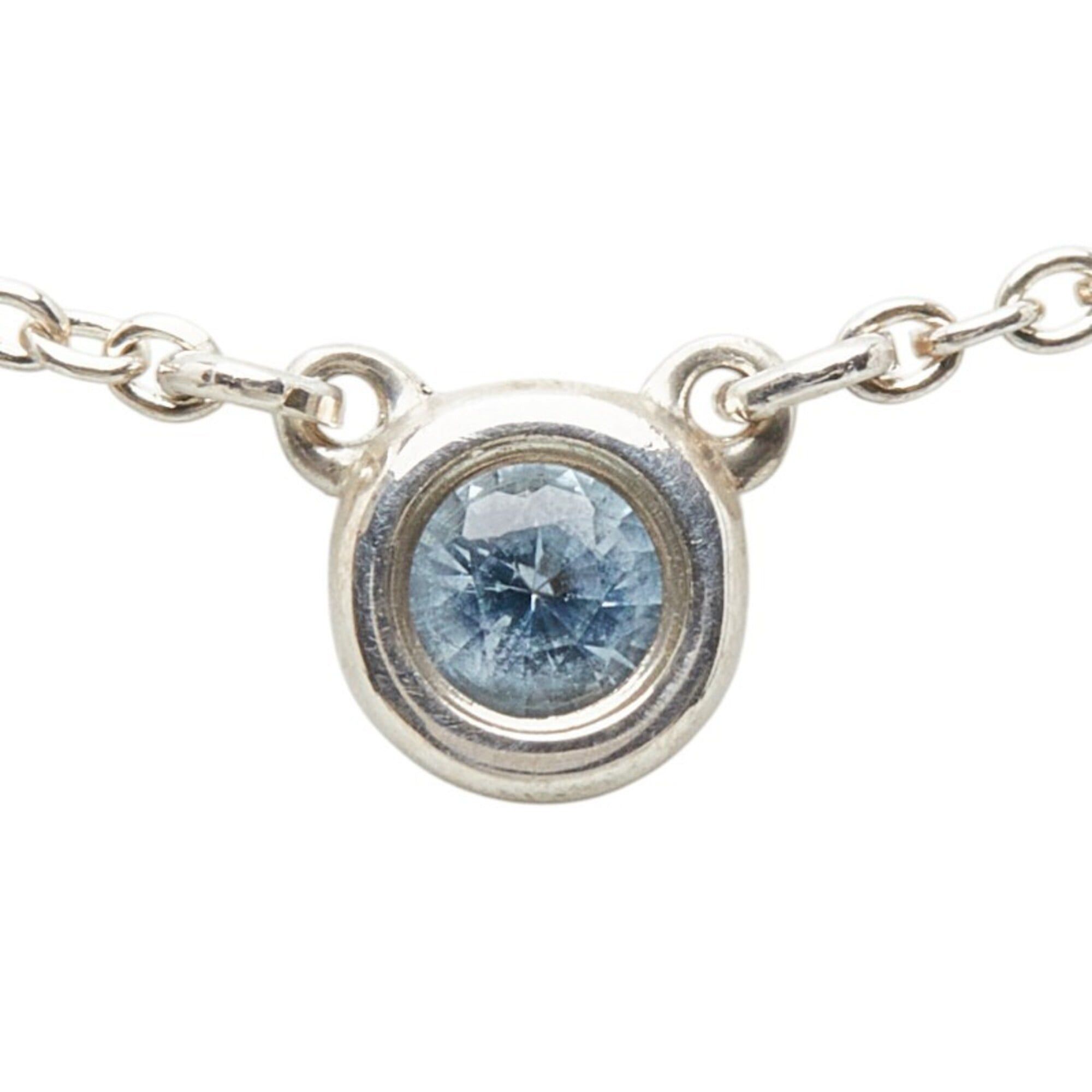 Tiffany & Co. Tiffany & Co. by the Yard Aquamarine Pendant Necklace, Aquamarine, SV925 Silver, Women's. Size ONE SIZE - 3 Thumbnail