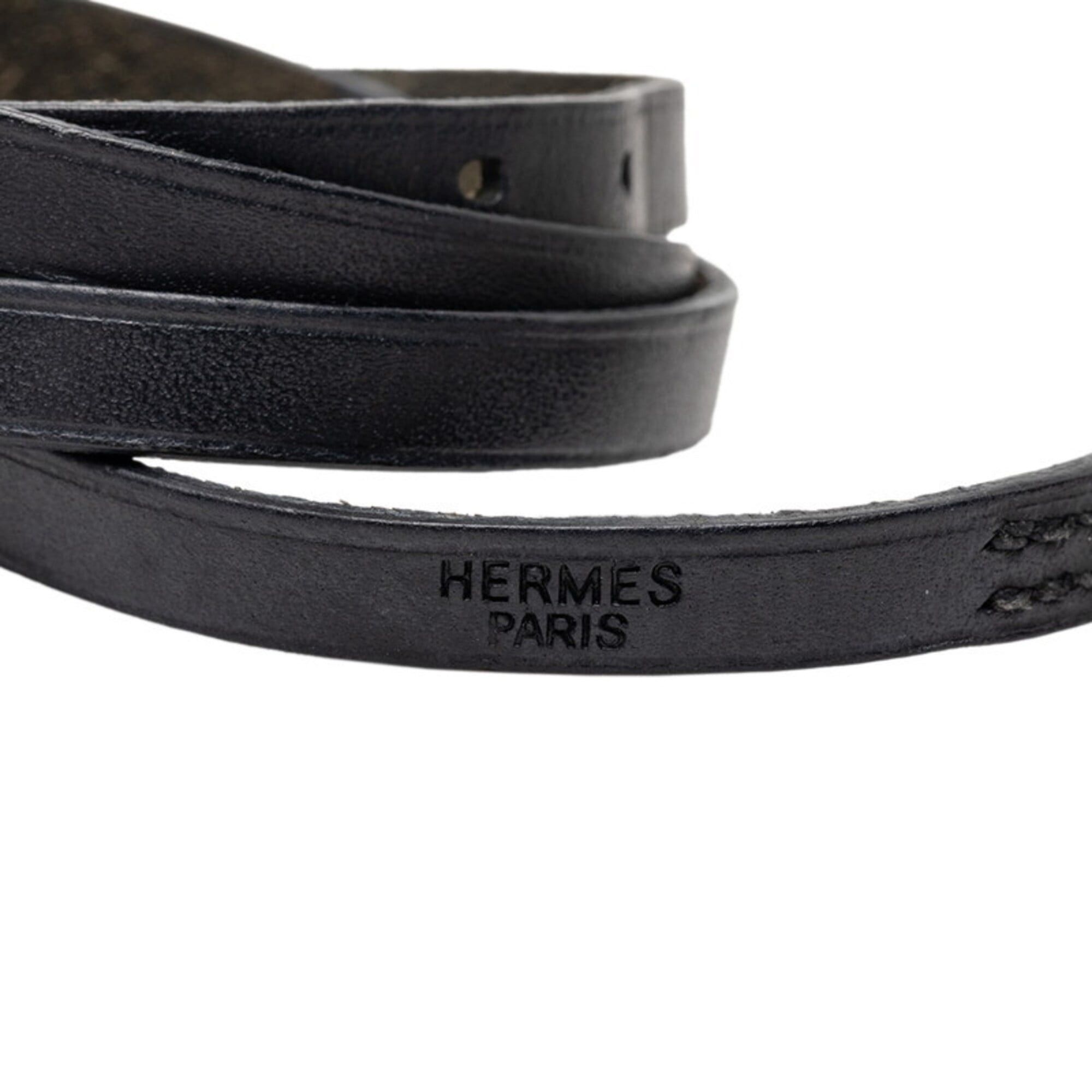 Hermes Hermes Api 4-strand long bracelet, black leather, women's. Size ONE SIZE - 5 Thumbnail
