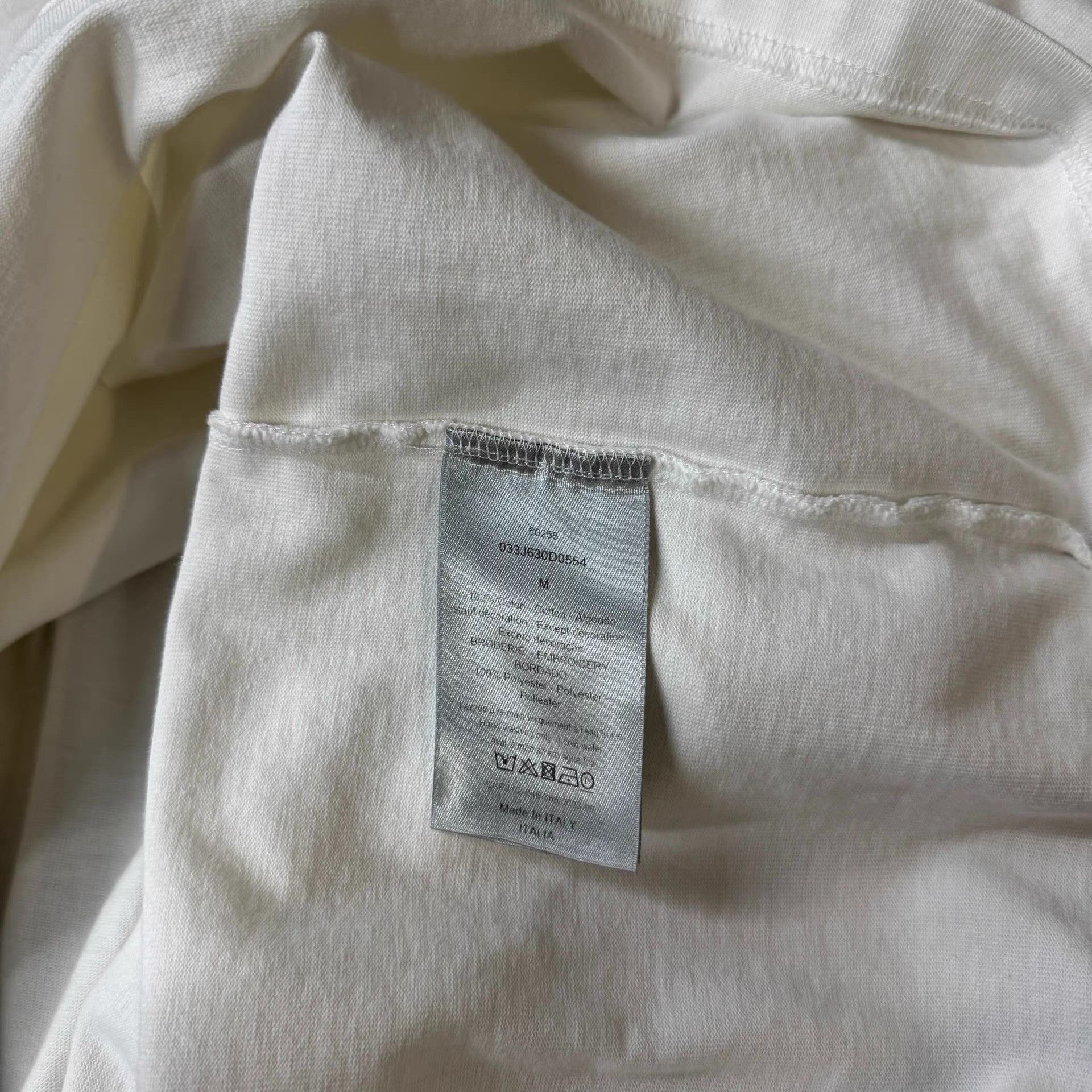Dior White Short Sleeve Shirt with Embroidered Bee Design Size US M / EU 48-50 / 2 - 5 Thumbnail