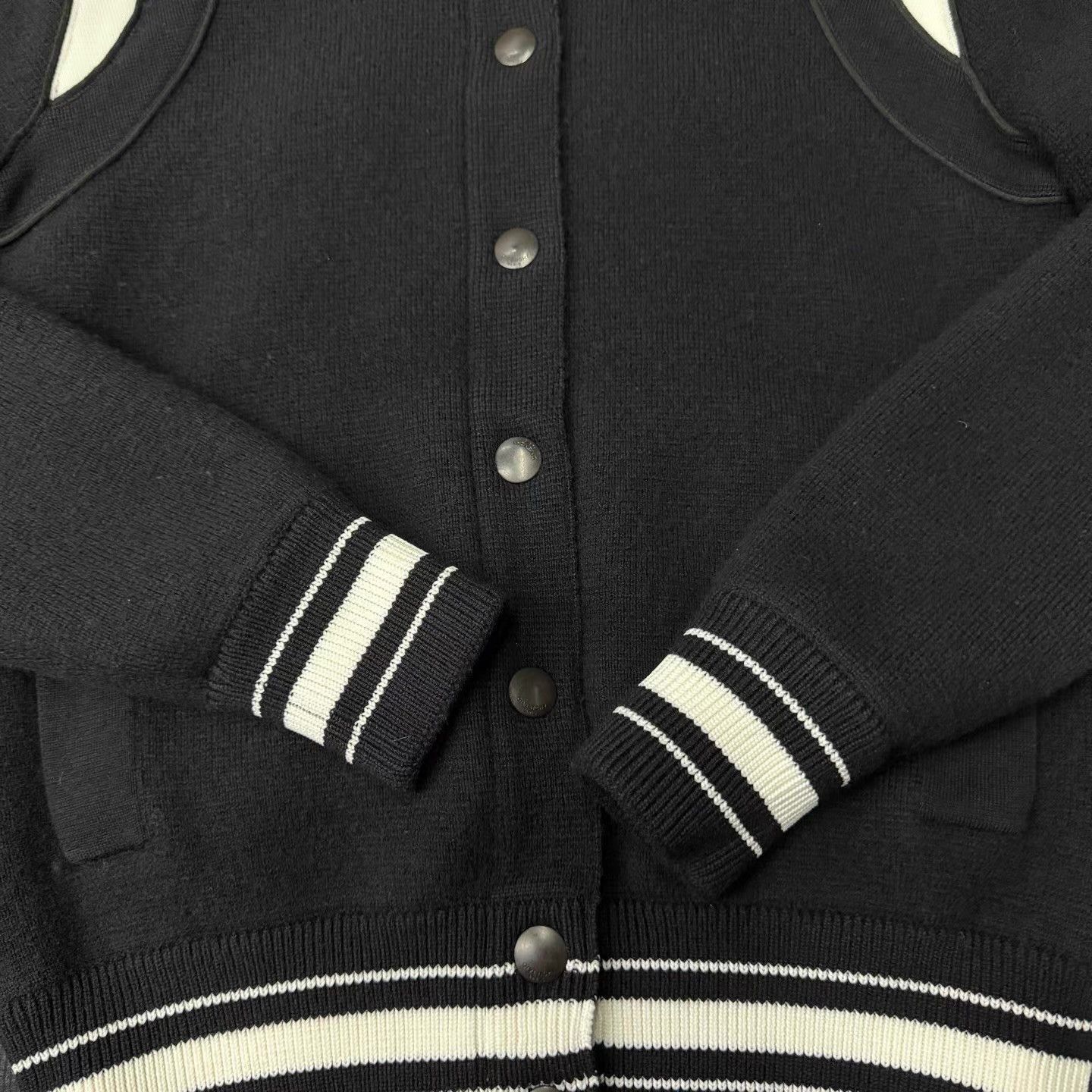 Givenchy Black Varsity Bomber Jacket with White Accents XS Size US XS / EU 42 / 0 - 3 Thumbnail
