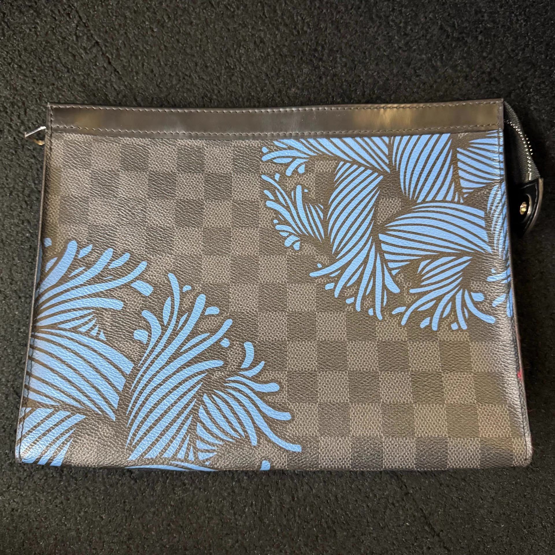 Louis Vuitton Multi-Patterned Pouch with Blue Leaf Accents Size ONE SIZE - 7 Thumbnail