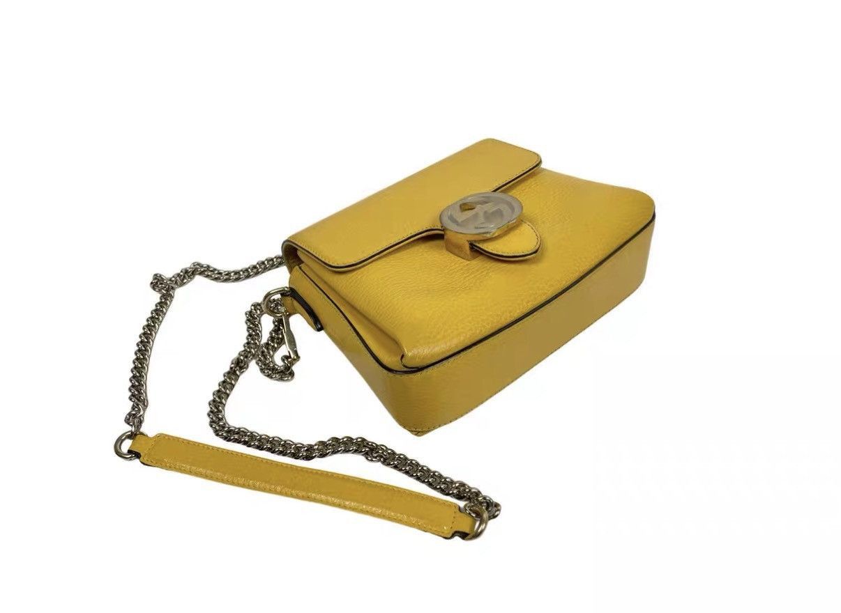 Gucci Yellow Leather Crossbody Bag with Chain Strap Size ONE SIZE - 4 Thumbnail