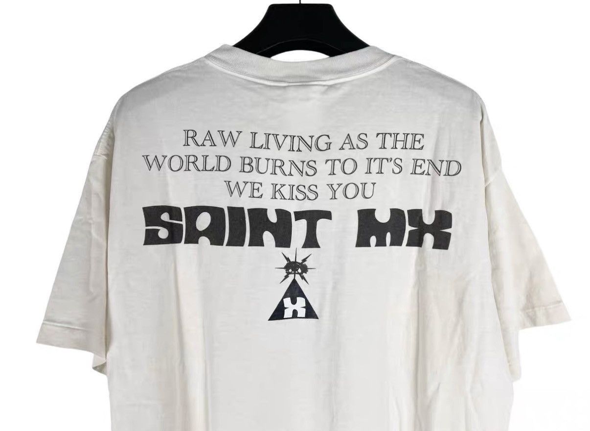 Saint Michael White Graphic Short Sleeve T-Shirt XL Size US XL / EU 56 / 4 - 4 Thumbnail