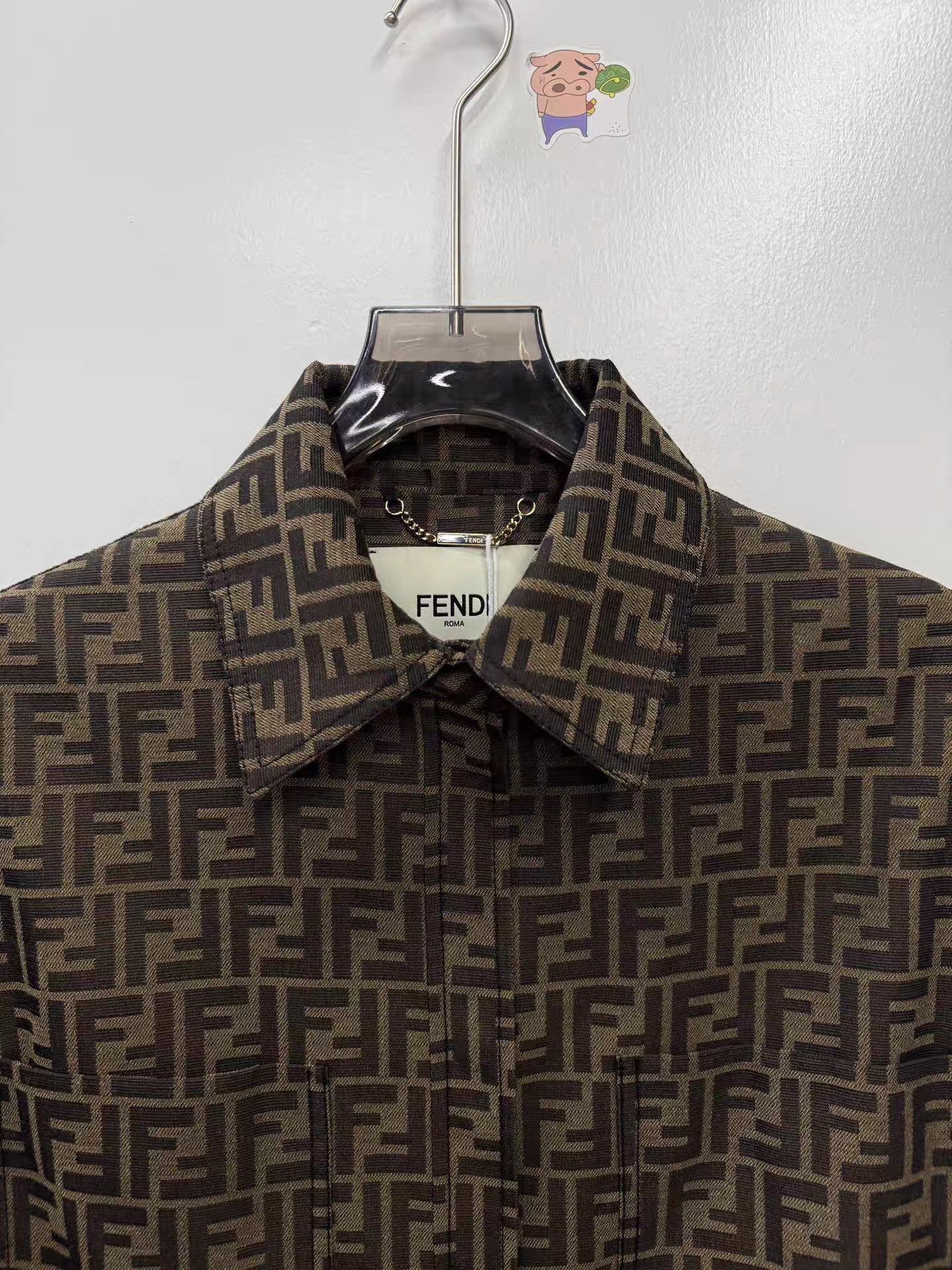 Fendi Brown Patterned Long Sleeve Button-Up Shirt XS Size US XS / EU 42 / 0 - 2 Thumbnail