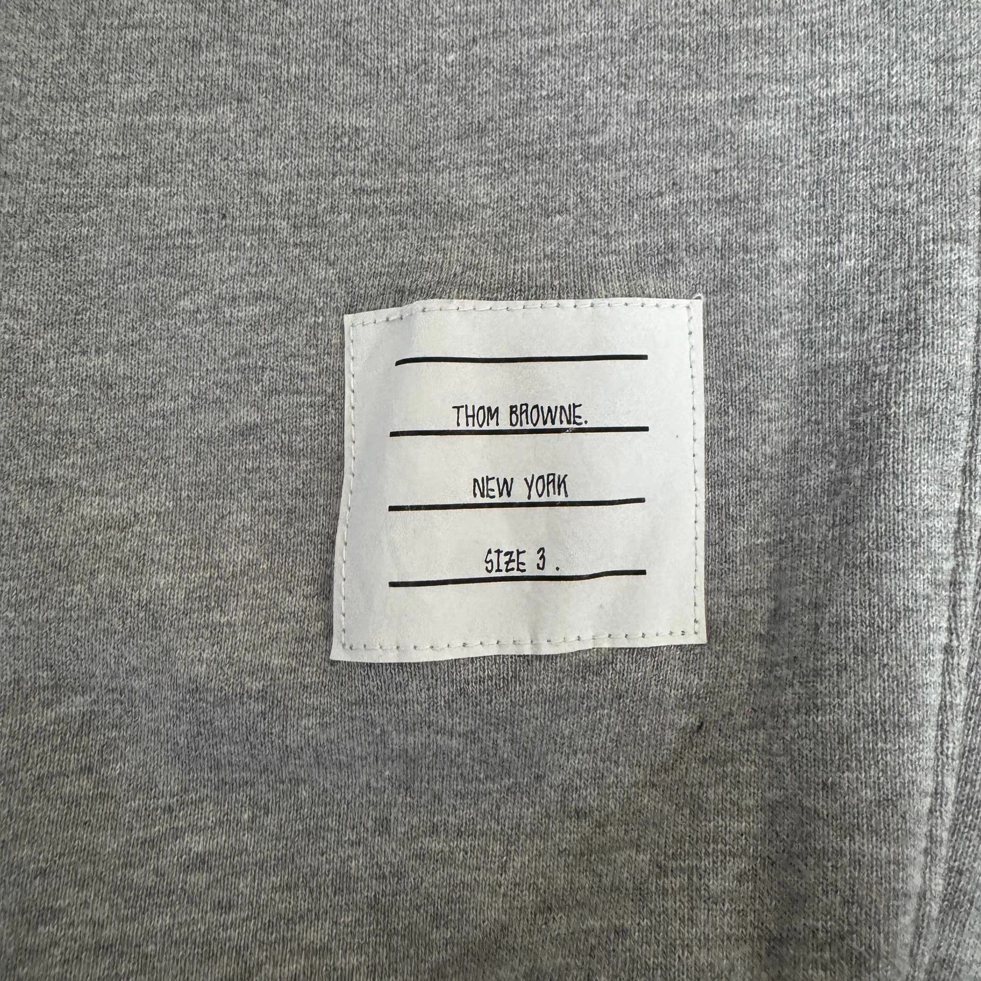 Thom Browne Gray Sweatpants with White Stripes, Size 34 Size US 34 / EU 50 - 2 Thumbnail