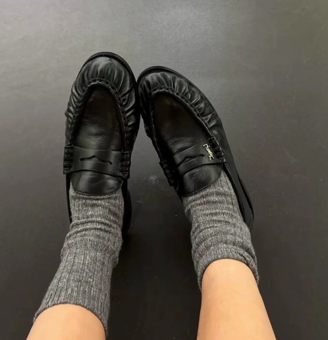 Yves Saint Laurent YSL Eel Skin Loafers Size US 6 / IT 36 - 9 Thumbnail