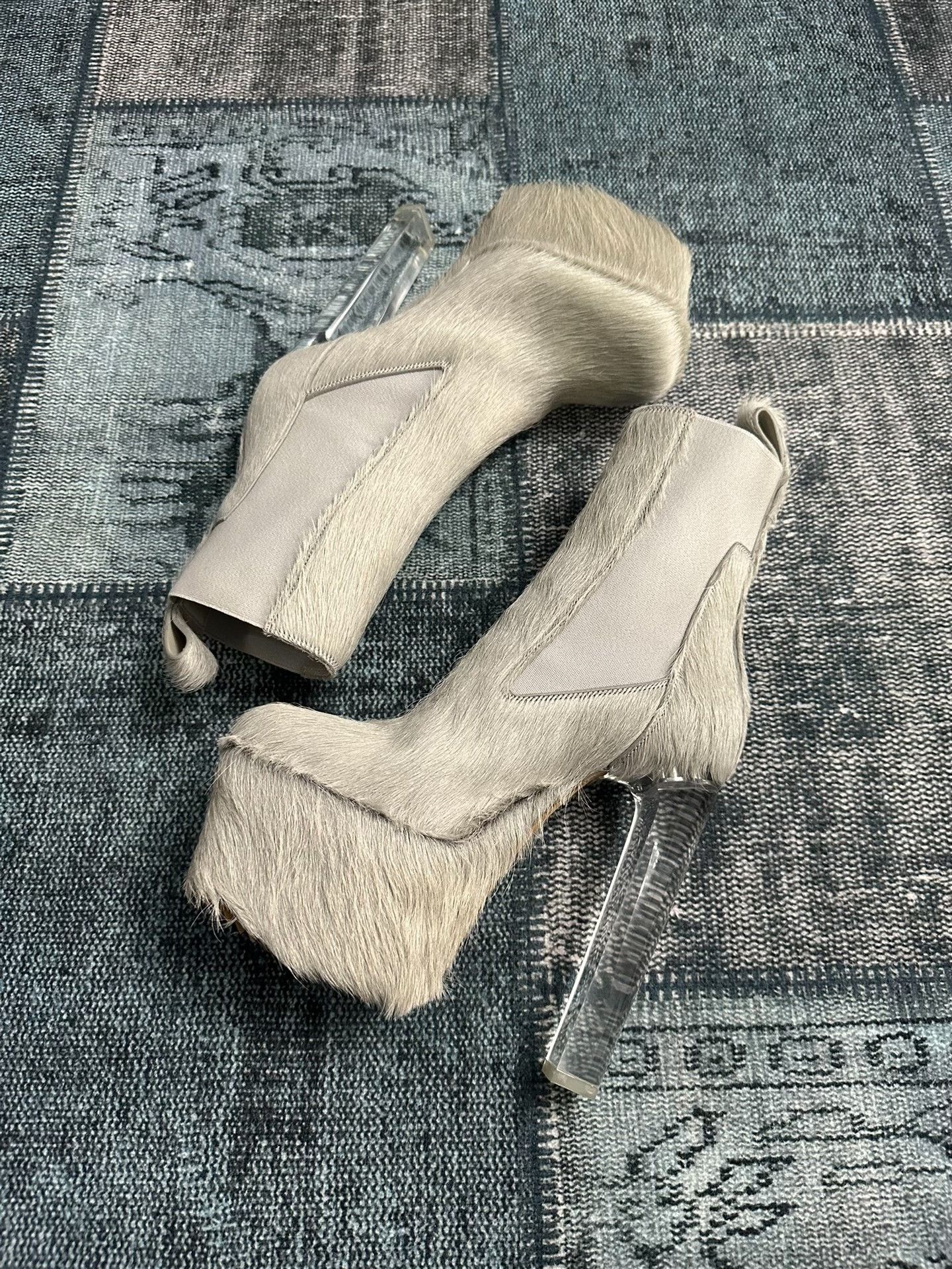 Rick Owens Rick Owens 22FW Gray Horsehair Kiss Boots Size US 7 / IT 37 - 2 Thumbnail