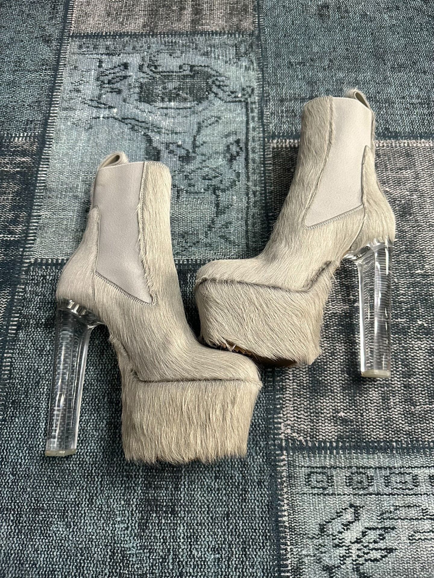 Rick Owens Rick Owens 22FW Gray Horsehair Kiss Boots Size US 7 / IT 37 - 3 Thumbnail