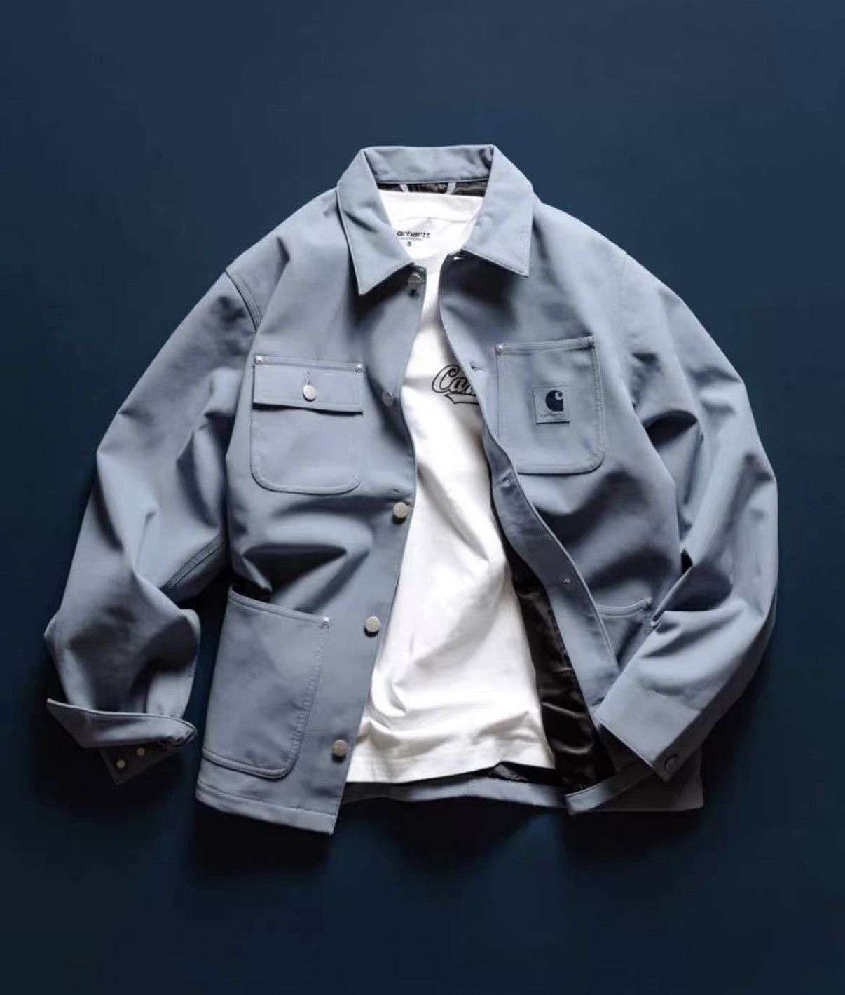 Carhartt Blue Button-Front Utility Jacket Size US M / EU 48-50 / 2 - 6 Thumbnail