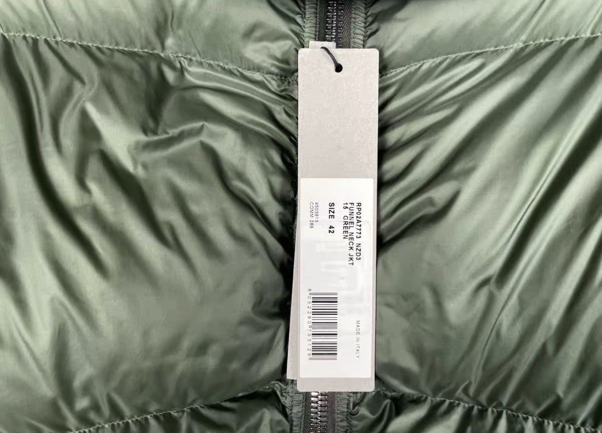 Rick Owens Green Cropped Puffer Jacket with High Collar Size US XS / EU 42 / 0 - 6 Thumbnail