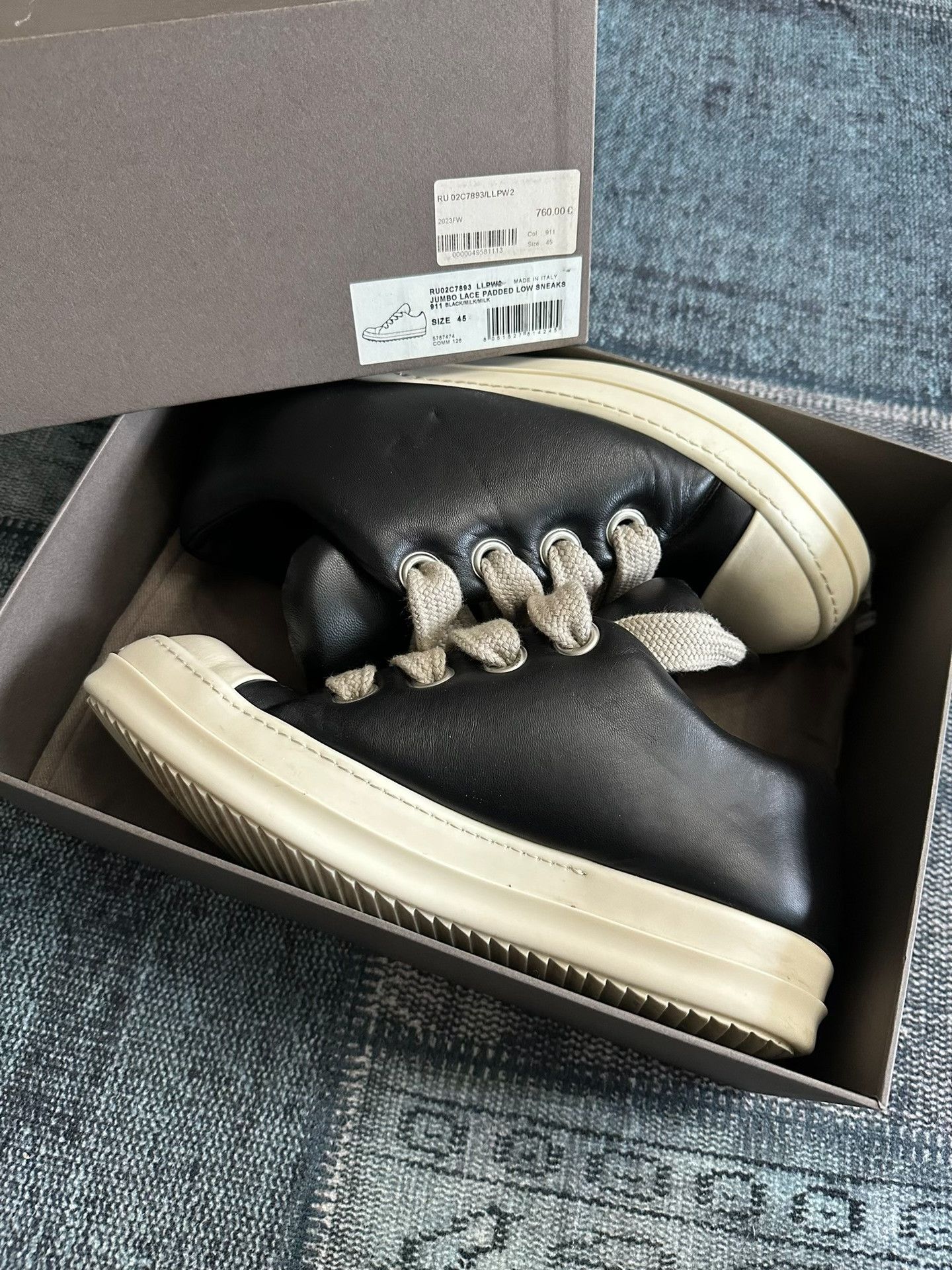 Rick Owens Rick Owens Black Low-Top Chunky Shoes Size US 11 / EU 44 - 3 Thumbnail