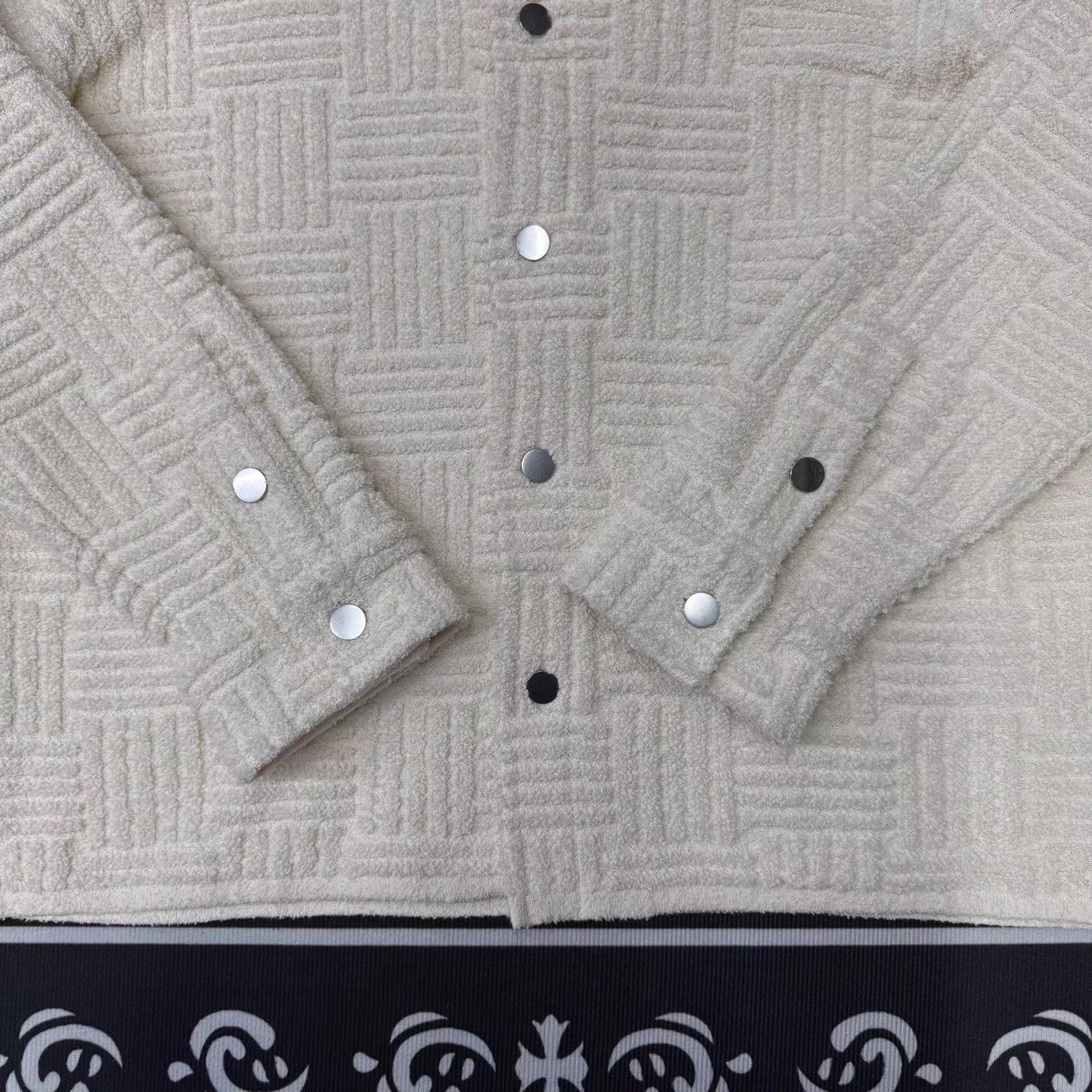 Bottega Veneta White Textured Button-Up Shirt Size US L / EU 52-54 / 3 - 2 Thumbnail