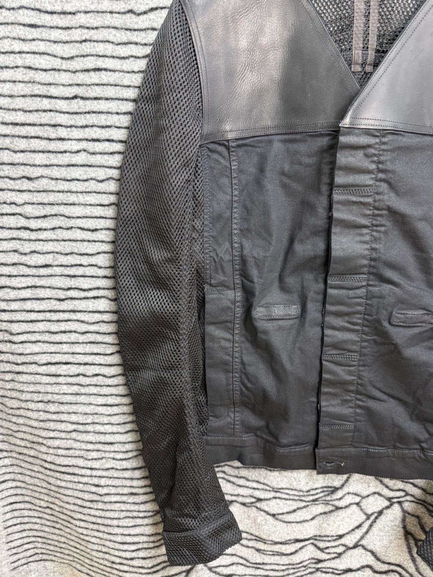Rick Owens Rick Owens Mesh Leather Panel Jacket M Size US M / EU 48-50 / 2 - 3 Thumbnail