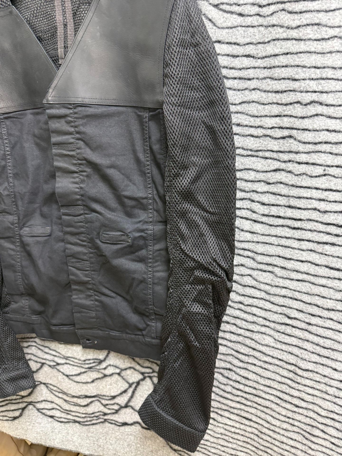 Rick Owens Rick Owens Mesh Leather Panel Jacket M Size US M / EU 48-50 / 2 - 2 Thumbnail
