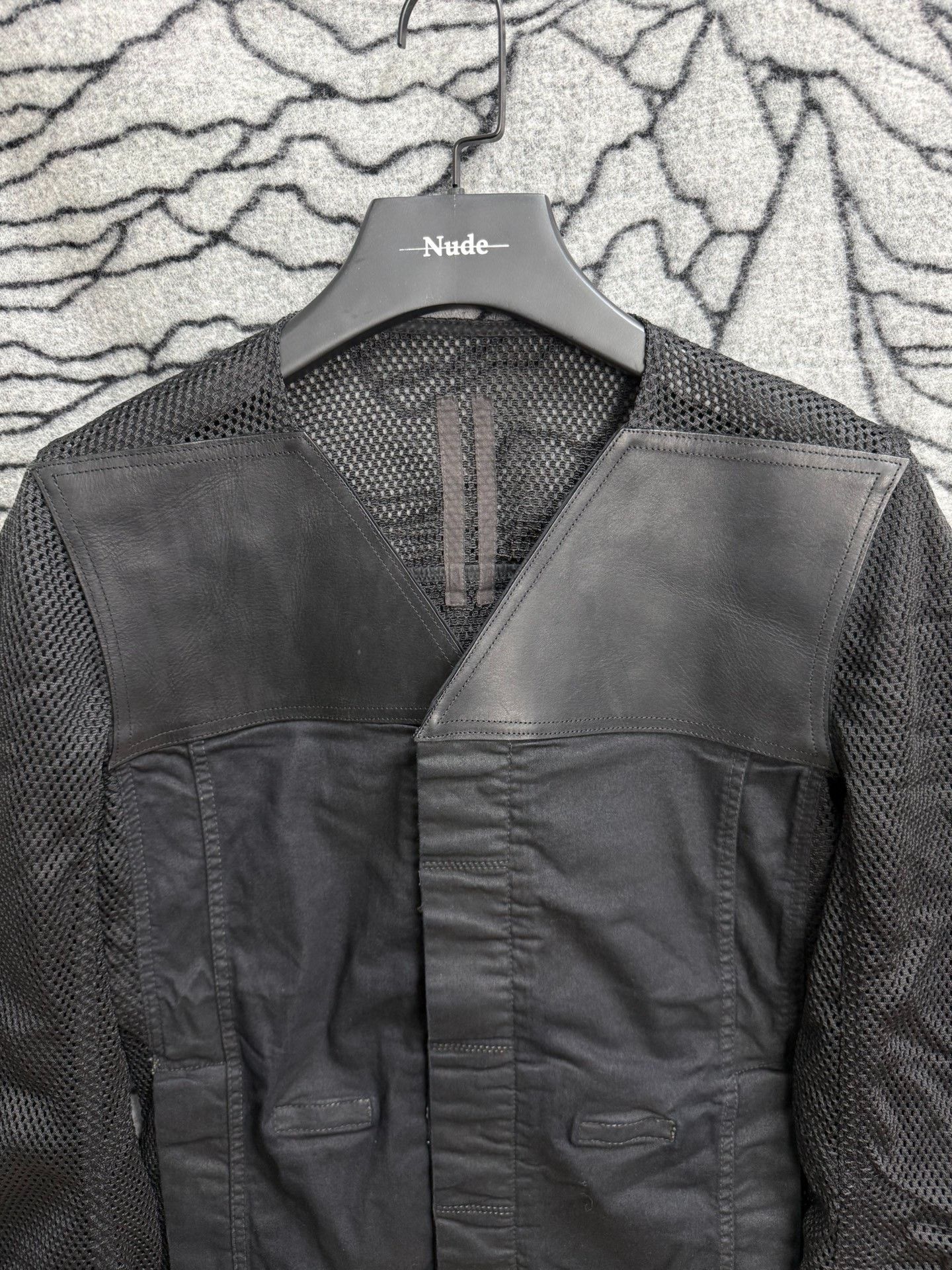 Rick Owens Rick Owens Mesh Leather Panel Jacket M Size US M / EU 48-50 / 2 - 4 Thumbnail