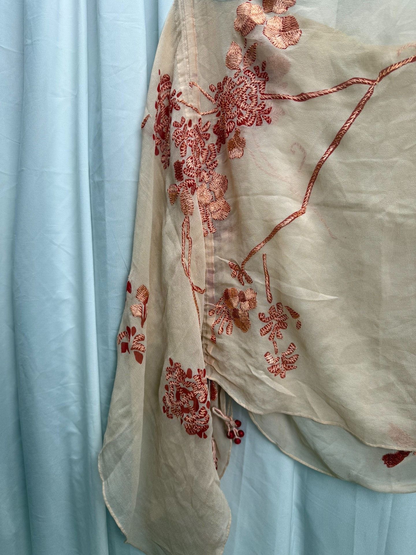 Dries Van Noten Dries van Noten Embroidered Floral Silk Cape Size ONE SIZE - 8 Thumbnail