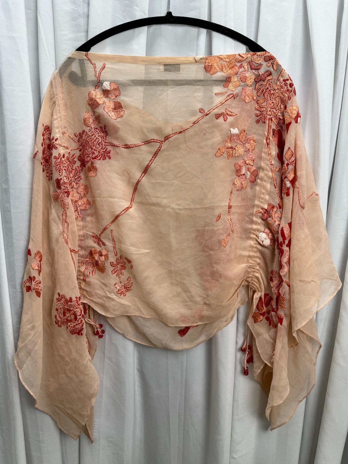 Dries Van Noten Dries van Noten Embroidered Floral Silk Cape Size ONE SIZE - 6 Thumbnail