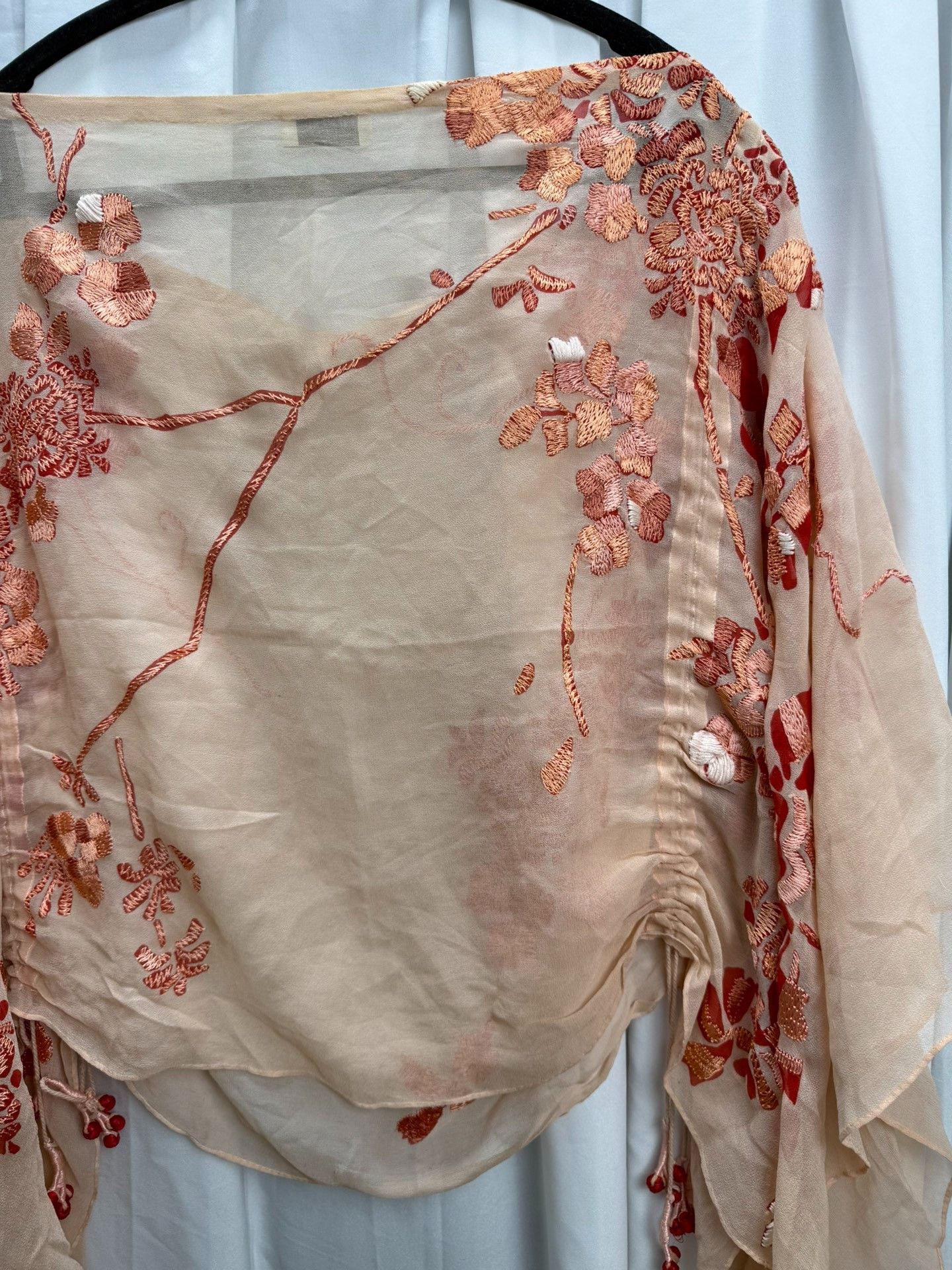 Dries Van Noten Dries van Noten Embroidered Floral Silk Cape Size ONE SIZE - 7 Thumbnail