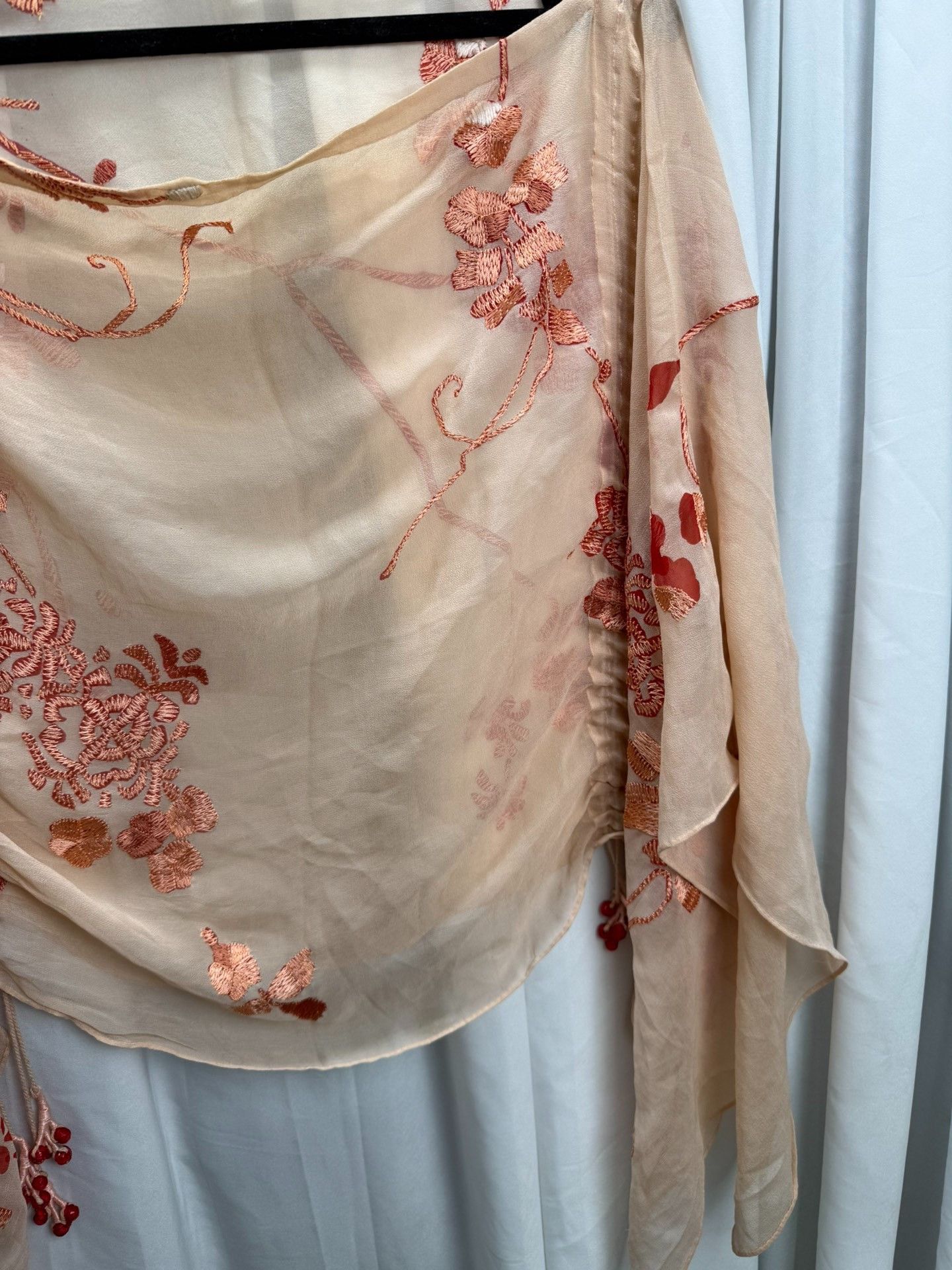Dries Van Noten Dries van Noten Embroidered Floral Silk Cape Size ONE SIZE - 3 Thumbnail