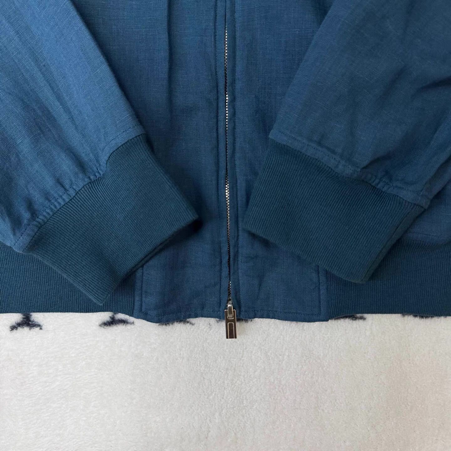 Hermes Blue Zip-Front Bomber Jacket Size L Size US L / EU 52-54 / 3 - 2 Thumbnail