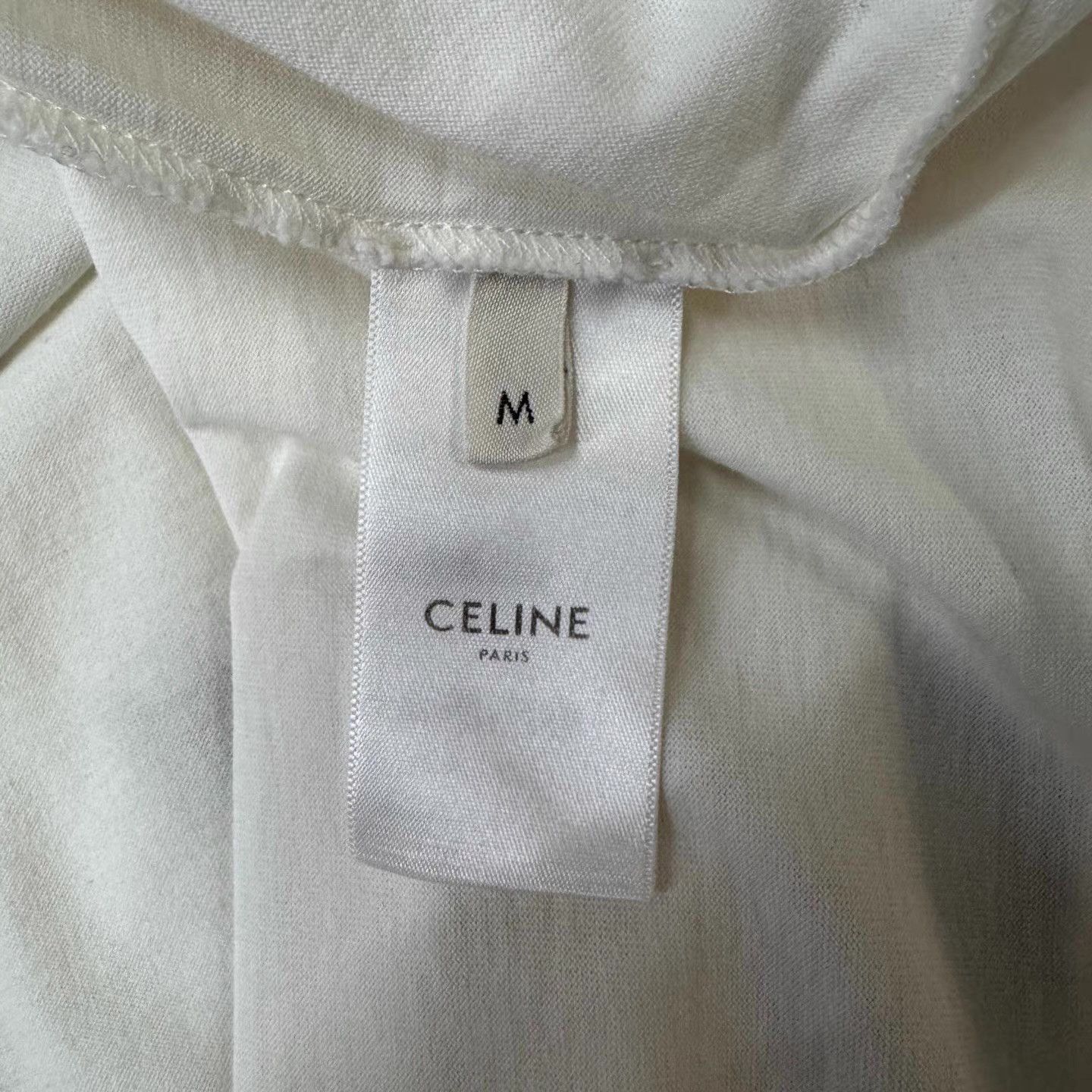 Celine White Short-Sleeve Graphic T-Shirt Size US M / EU 48-50 / 2 - 4 Thumbnail