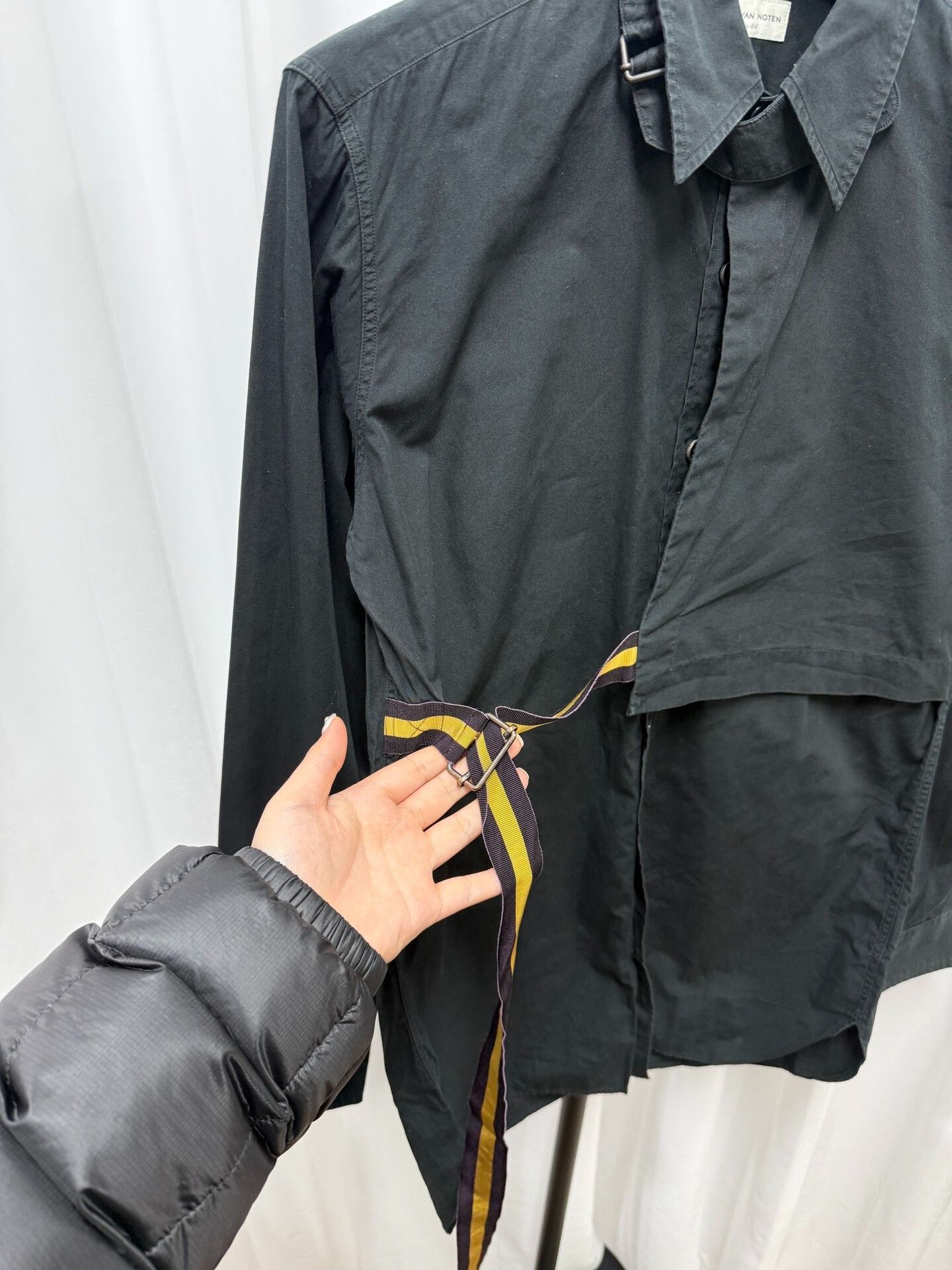 Dries Van Noten Dries van Noten Black Deconstructed Wrap Shirt Size US S / EU 44-46 / 1 - 3 Thumbnail