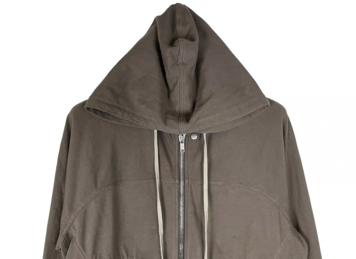 Rick Owens Brown Zip-Up Hoodie with Adjustable Drawstrings Size US M / EU 48-50 / 2 - 3 Thumbnail