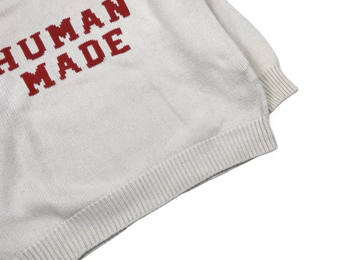 Human Made White Crewneck Sweater with Red Text Design - XL Size US XL / EU 56 / 4 - 3 Thumbnail