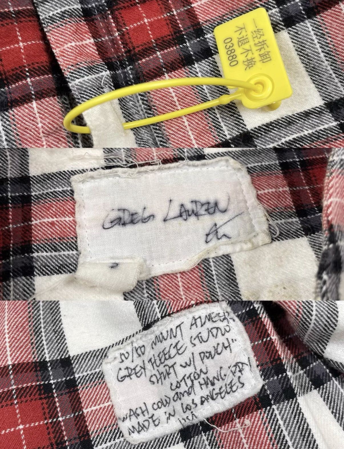 Greg Lauren Red Plaid Patchwork Long Sleeve Button Up Size US M / EU 48-50 / 2 - 6 Thumbnail