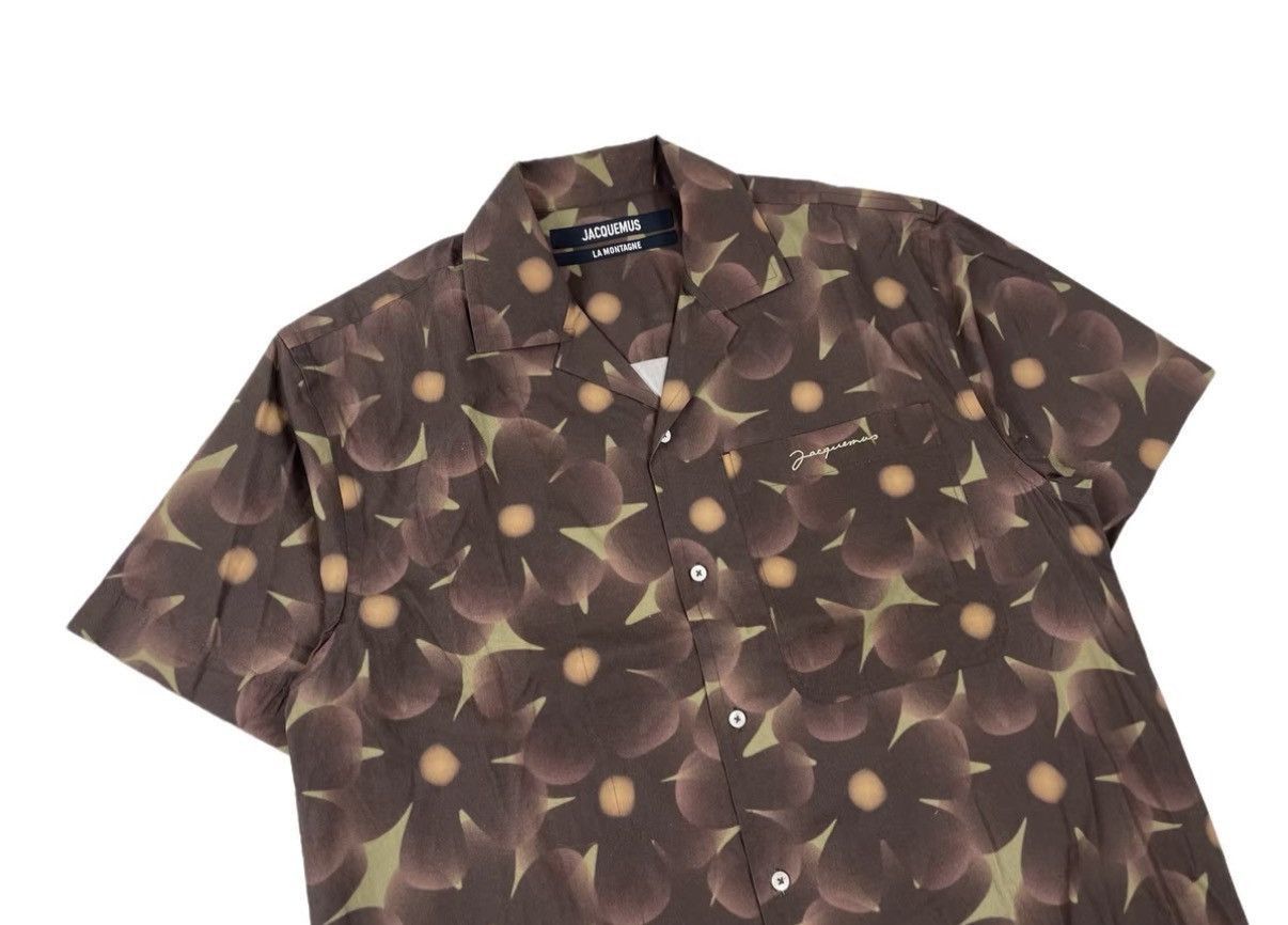 Jacquemus Brown Floral Print Short Sleeve Shirt Size US M / EU 48-50 / 2 - 3 Thumbnail