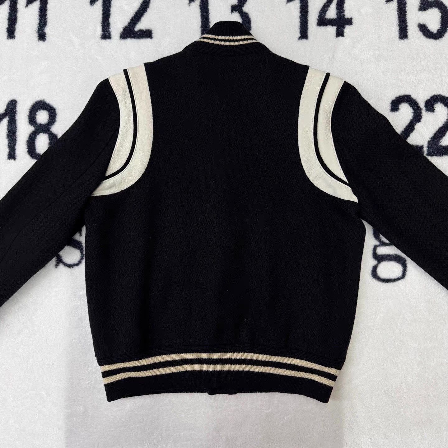 Jordan Brand Black Varsity Bomber Jacket with White Accents Size US L / EU 52-54 / 3 - 3 Thumbnail