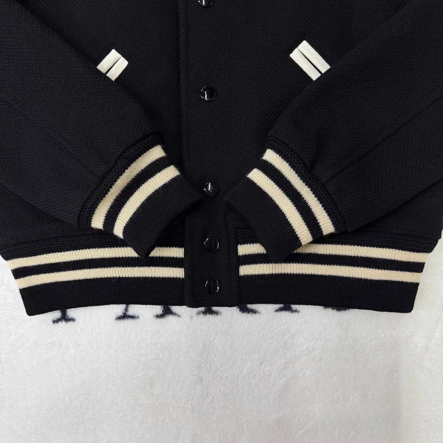Jordan Brand Black Varsity Bomber Jacket with White Accents Size US L / EU 52-54 / 3 - 2 Thumbnail
