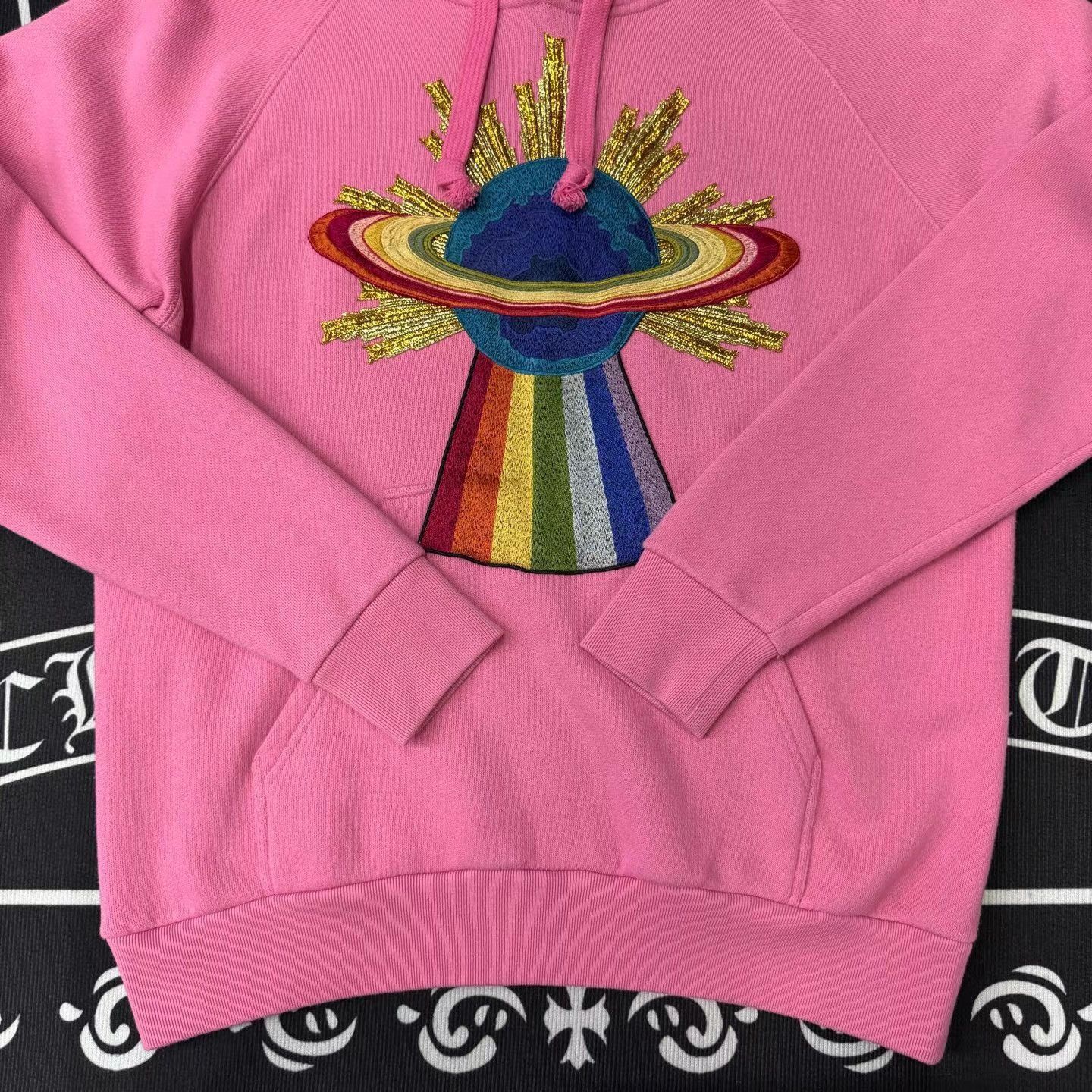 Gucci Pink Hoodie with Embroidered Planet and Rainbow Design Size US S / EU 44-46 / 1 - 3 Thumbnail