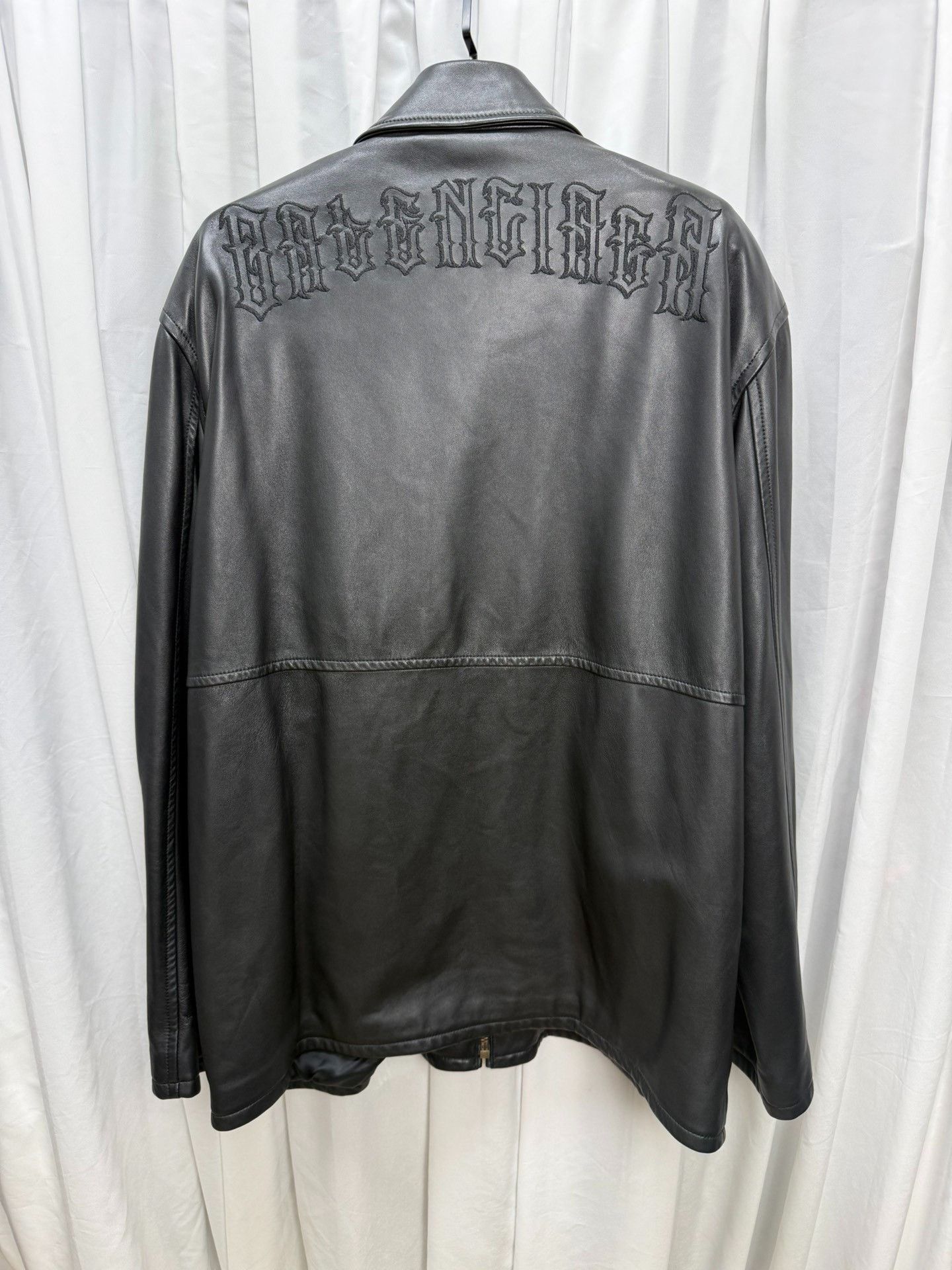 Balenciaga Balenciaga Embroidered Leather Jacket Size 48 Size US M / EU 48-50 / 2 - 6 Thumbnail