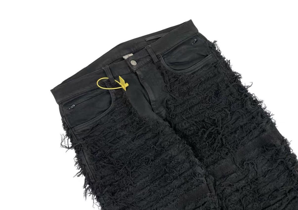 Blackmeans Black Frayed Denim Pants with Stud Accents Size 32 Size US 32 / EU 48 - 3 Thumbnail