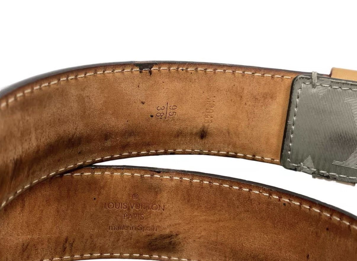 Louis Vuitton Gray Leather Belt with Metal Buckle Size ONE SIZE - 3 Thumbnail