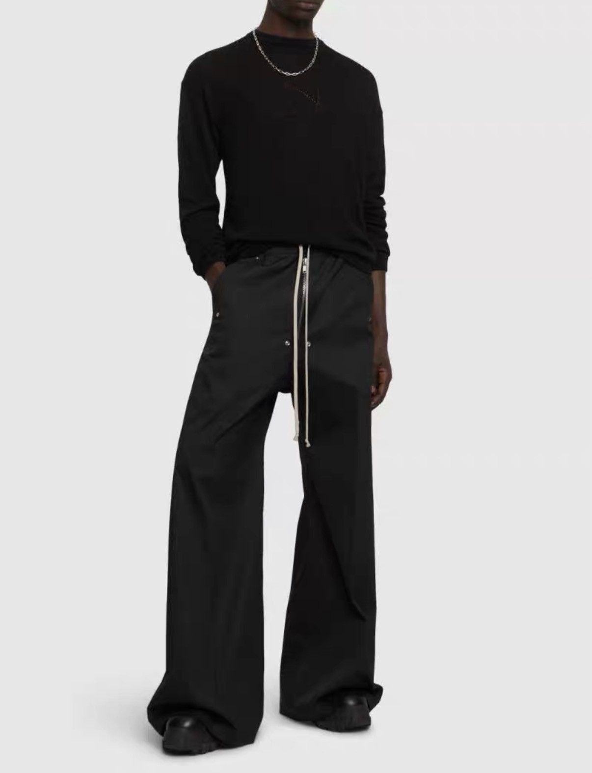 Rick Owens Black Wide-Leg Casual Pants Size 34 Size US 34 / EU 50 - 5 Thumbnail