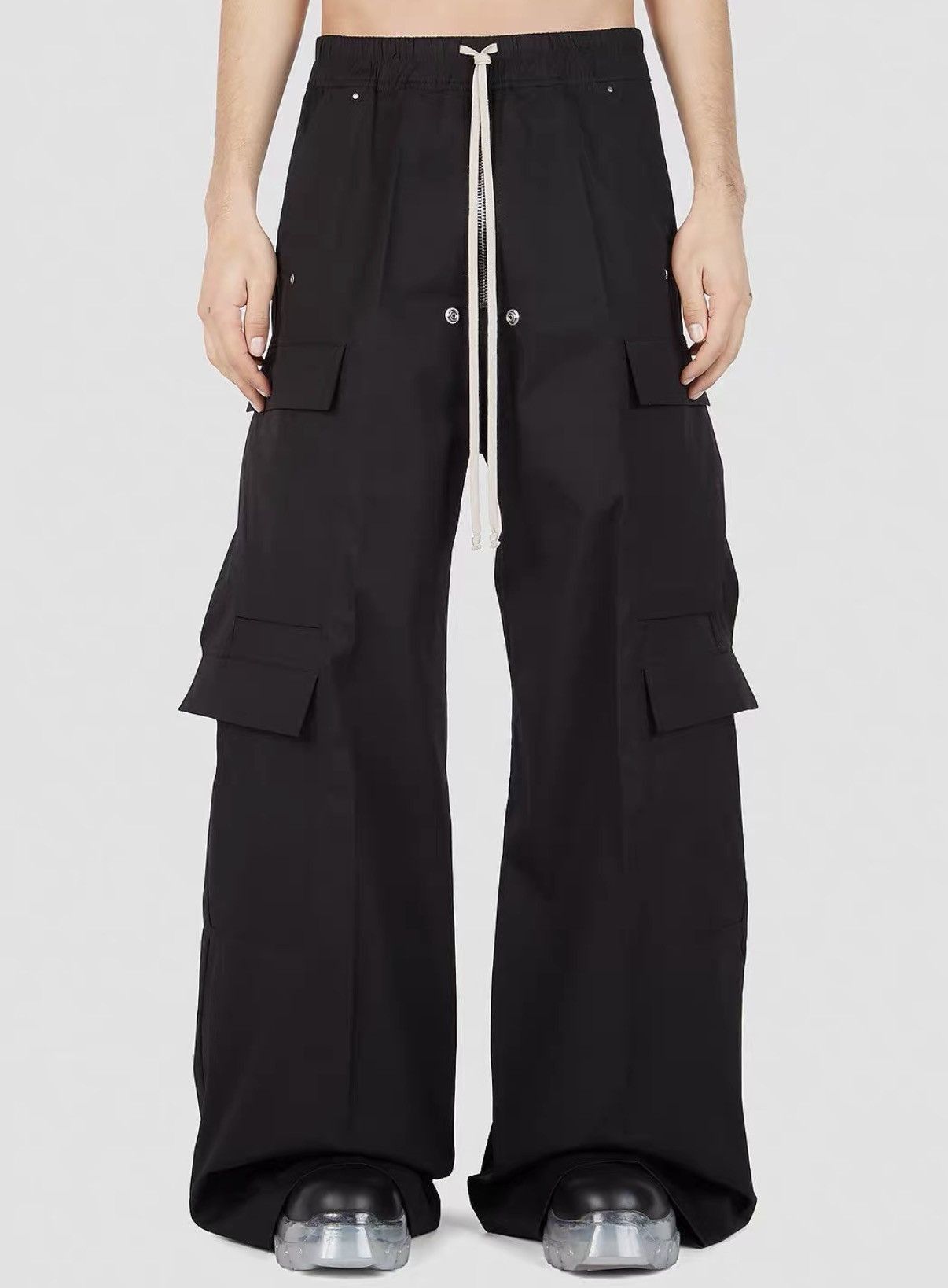 Rick Owens Black Cargo Pants with Multiple Pockets Size US 34 / EU 50 - 6 Thumbnail