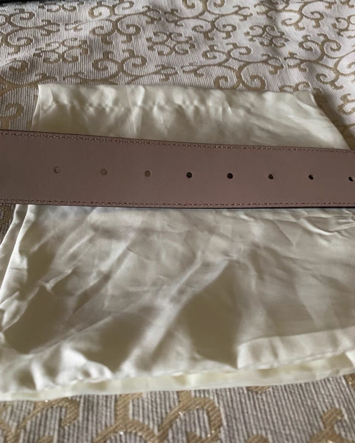 Gucci Pink Leather Belt with Gold Interlocking Buckle Size ONE SIZE - 6 Thumbnail